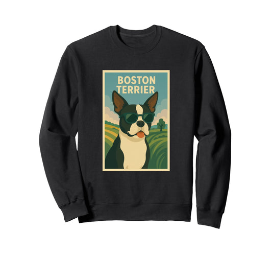 Boston Terrier Art Minimalist Dog Pop Art Sweatshirt - Graphic Print Unisex - T-Shirt, Sweatshirt, Hoodie