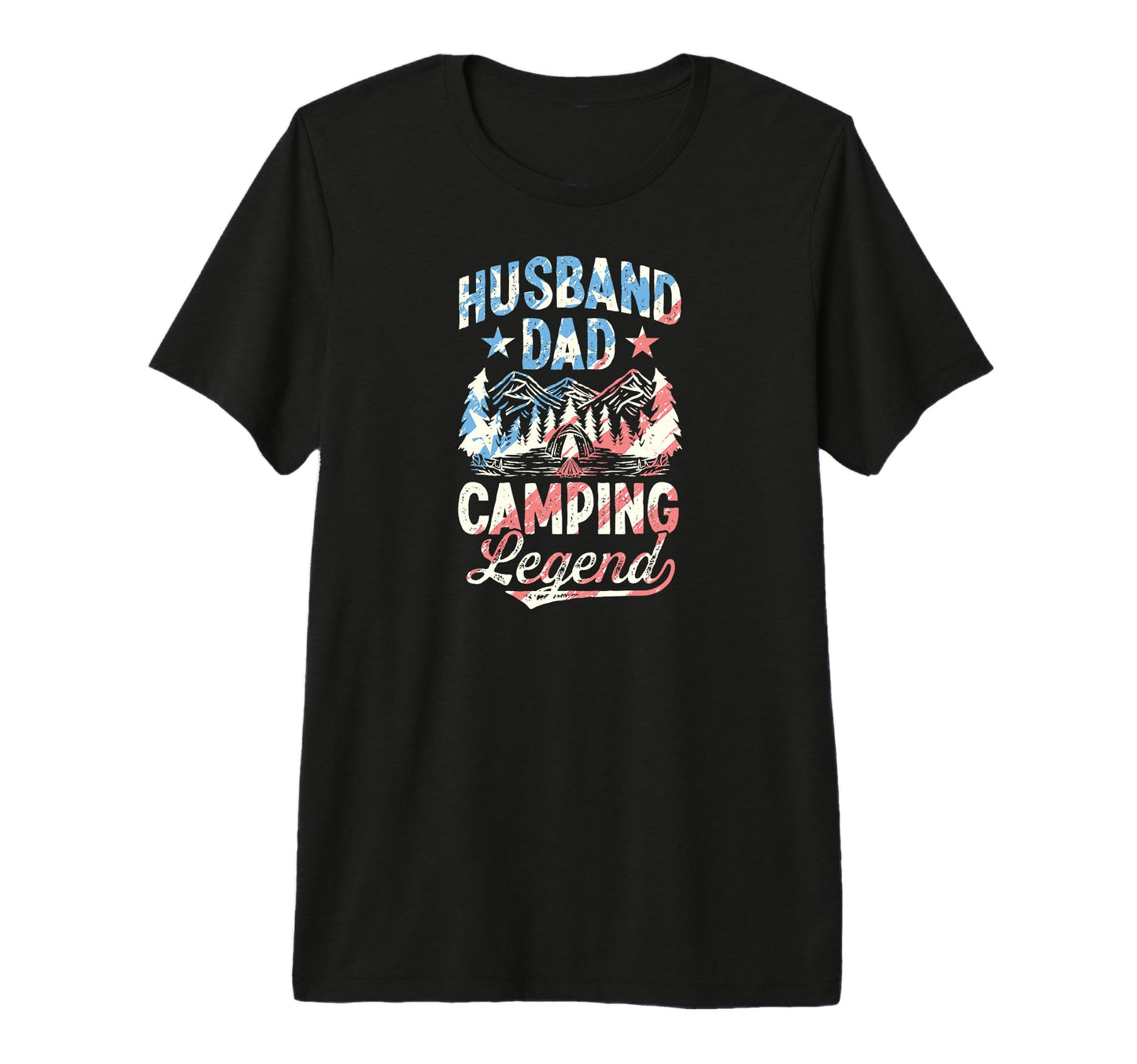 Husband Dad Camping Camo Fathers Day T-Shirt - Minimalist Print for Adults - T-Shirt, Sweatshirt, Hoodie