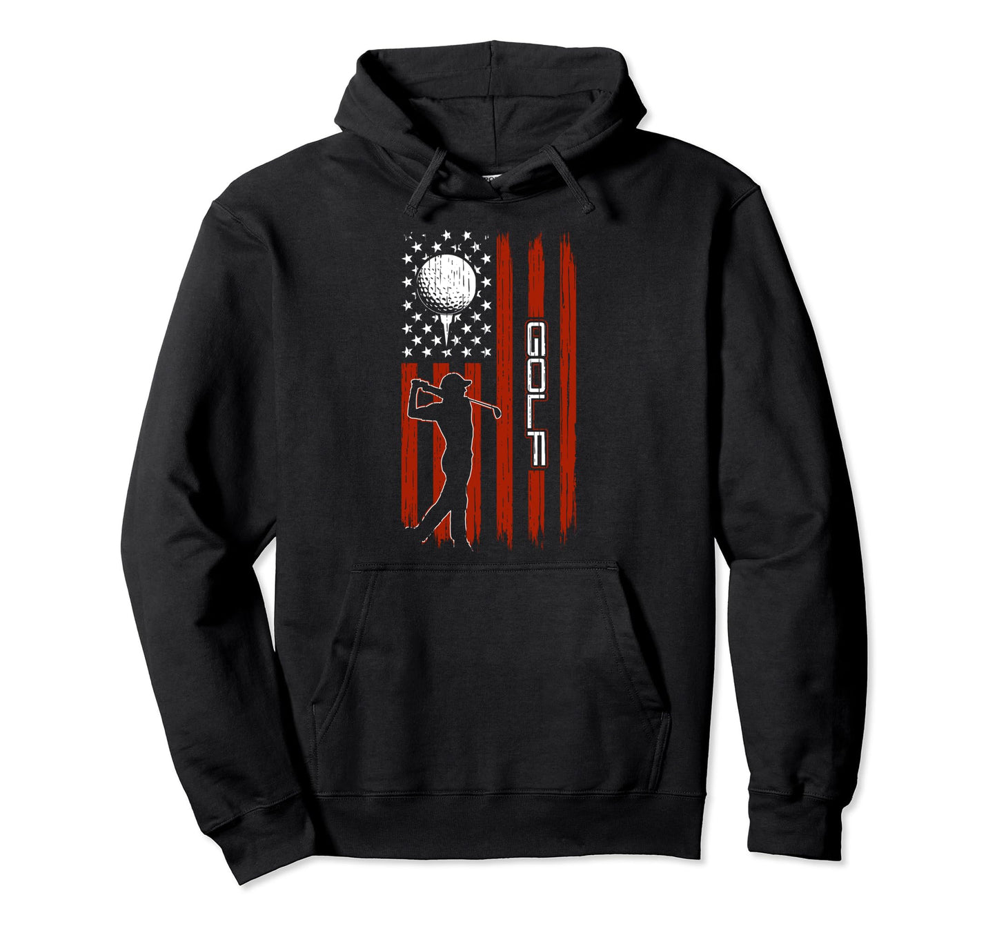 Golfer Usa Flag Golf Player Dad Husband Hoodie - Minimalist Print Unisex - T-Shirt, Sweatshirt, Hoodie