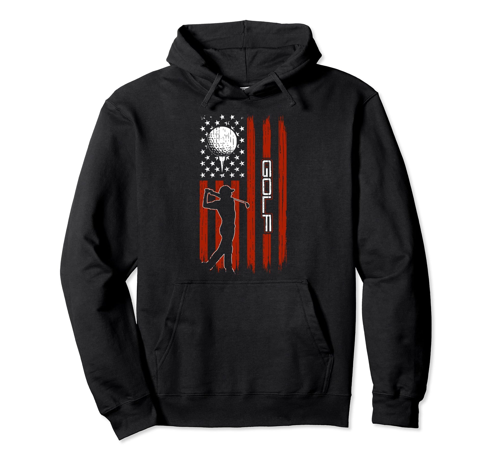 Golfer Usa Flag Golf Player Dad Husband Hoodie - Minimalist Print Unisex - T-Shirt, Sweatshirt, Hoodie