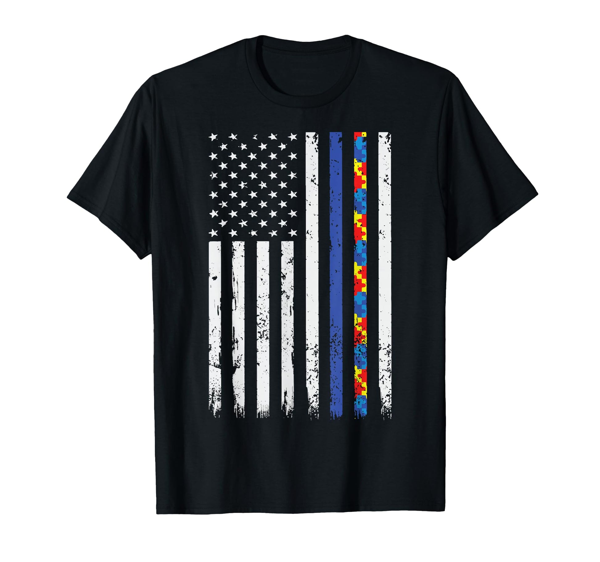 Thin Blue Line Police Support Autism T-Shirt - Streetwear Style Men Women - T-Shirt, Sweatshirt, Hoodie