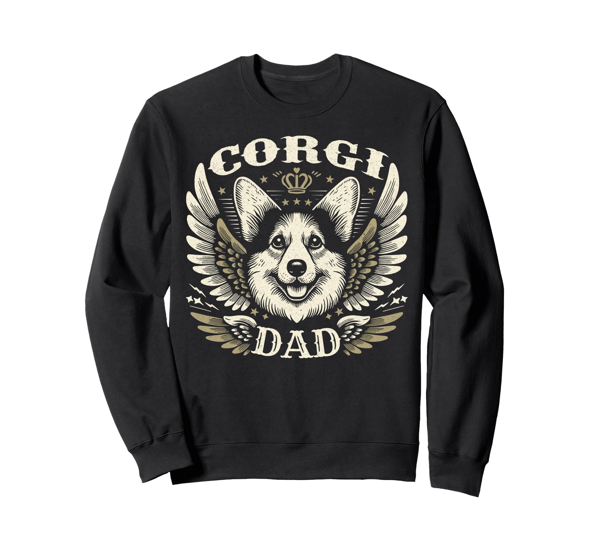 Corgi Dad Biker Wings Motorcycle Sweatshirt - Custom Art Print Unisex - T-Shirt, Sweatshirt, Hoodie