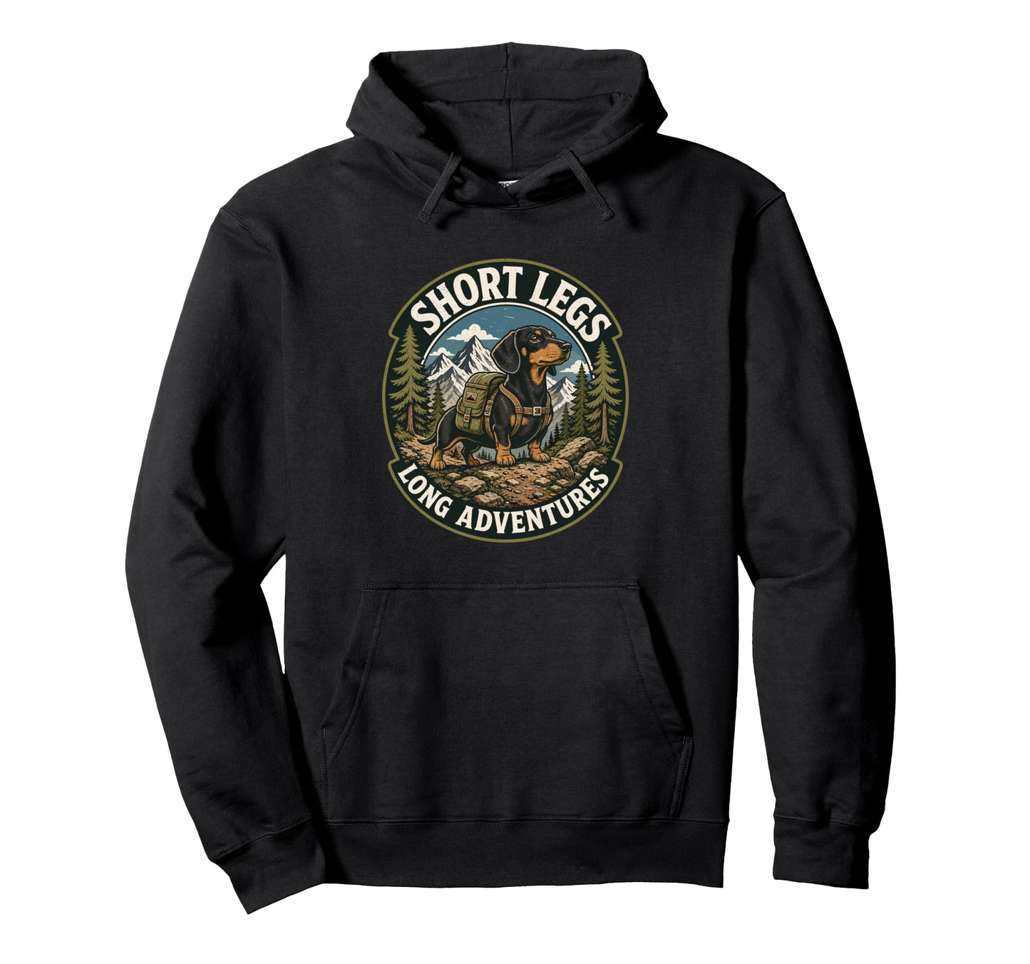 Short Legs Long Adventures Dachshund Hoodie - Novelty Apparel Unisex - T-Shirt, Sweatshirt, Hoodie
