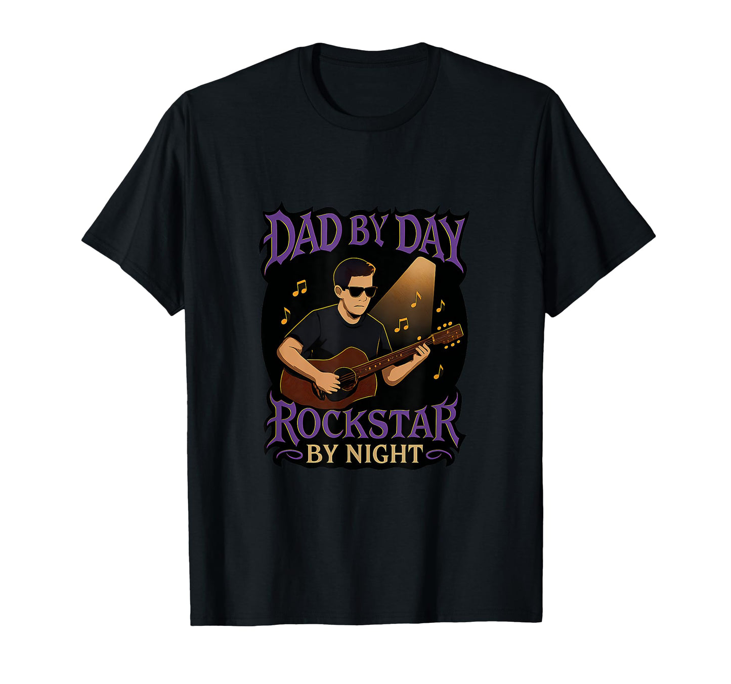 Dad Day Rockstar Guitar Dad Novelty T-Shirt - Fun Novelty Design for Adults - T-Shirt, Sweatshirt, Hoodie