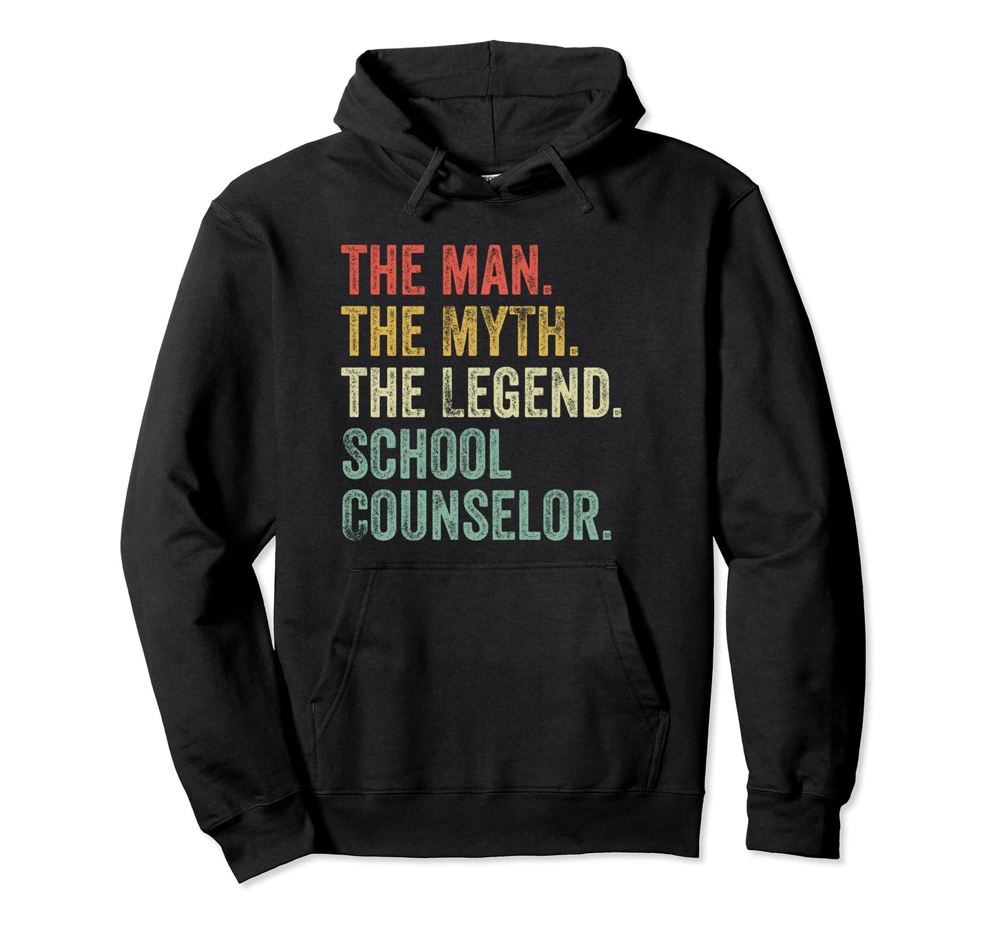 Myth Legend School Counselor Dad Back Hoodie - Minimalist Print Men Women - T-Shirt, Sweatshirt, Hoodie