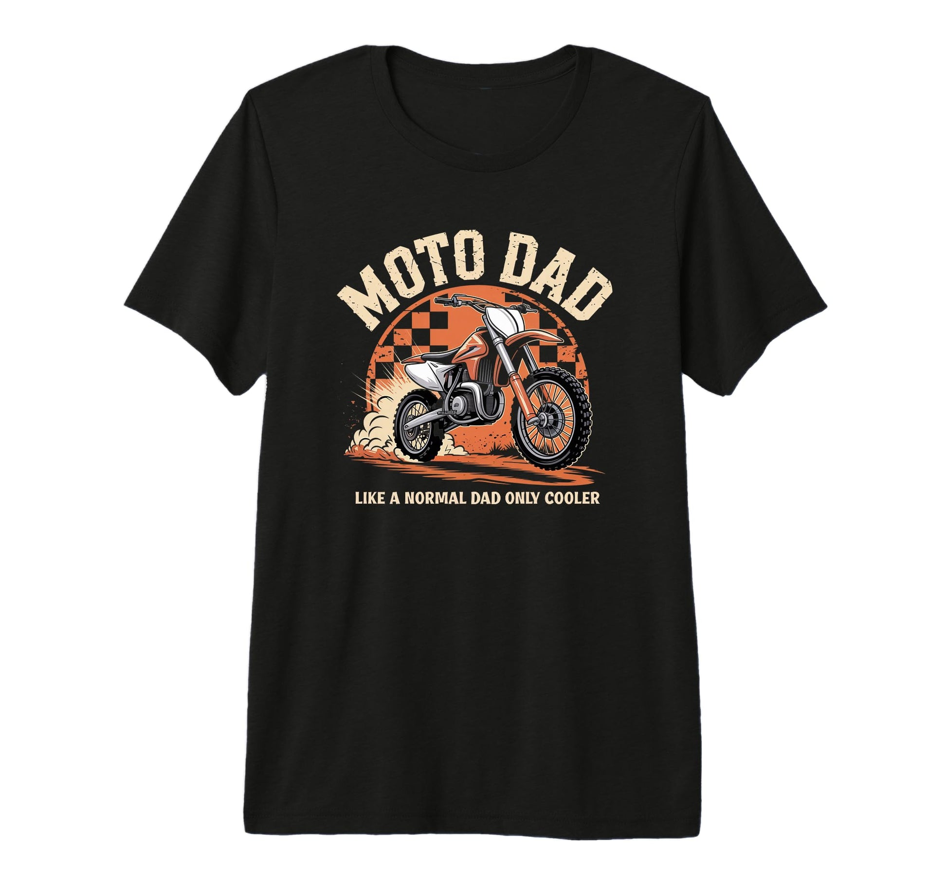 Mens Moto Dad Motocross Dirt Bike T-Shirt - Custom Art Print Men Women - T-Shirt, Sweatshirt, Hoodie