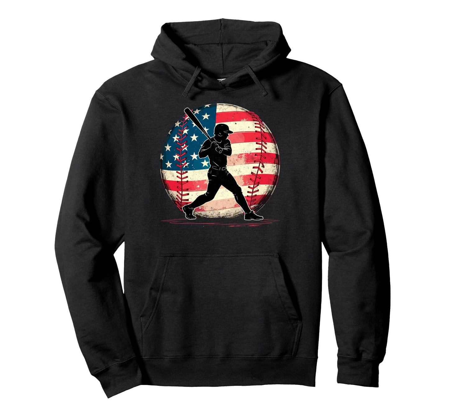 Baseball Us Flag Baseball Lover Dad Hoodie - Trendy Graphic Men Women - T-Shirt, Sweatshirt, Hoodie