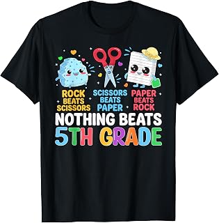 Back to School Rock Paper Scissors 5th Grade Bot Girl Kids T-Shirt Unisex T-shirt, Sweatshirt, Hoodie, Long Sleeve Tee - T-Shirt, Sweatshirt, Hoodie