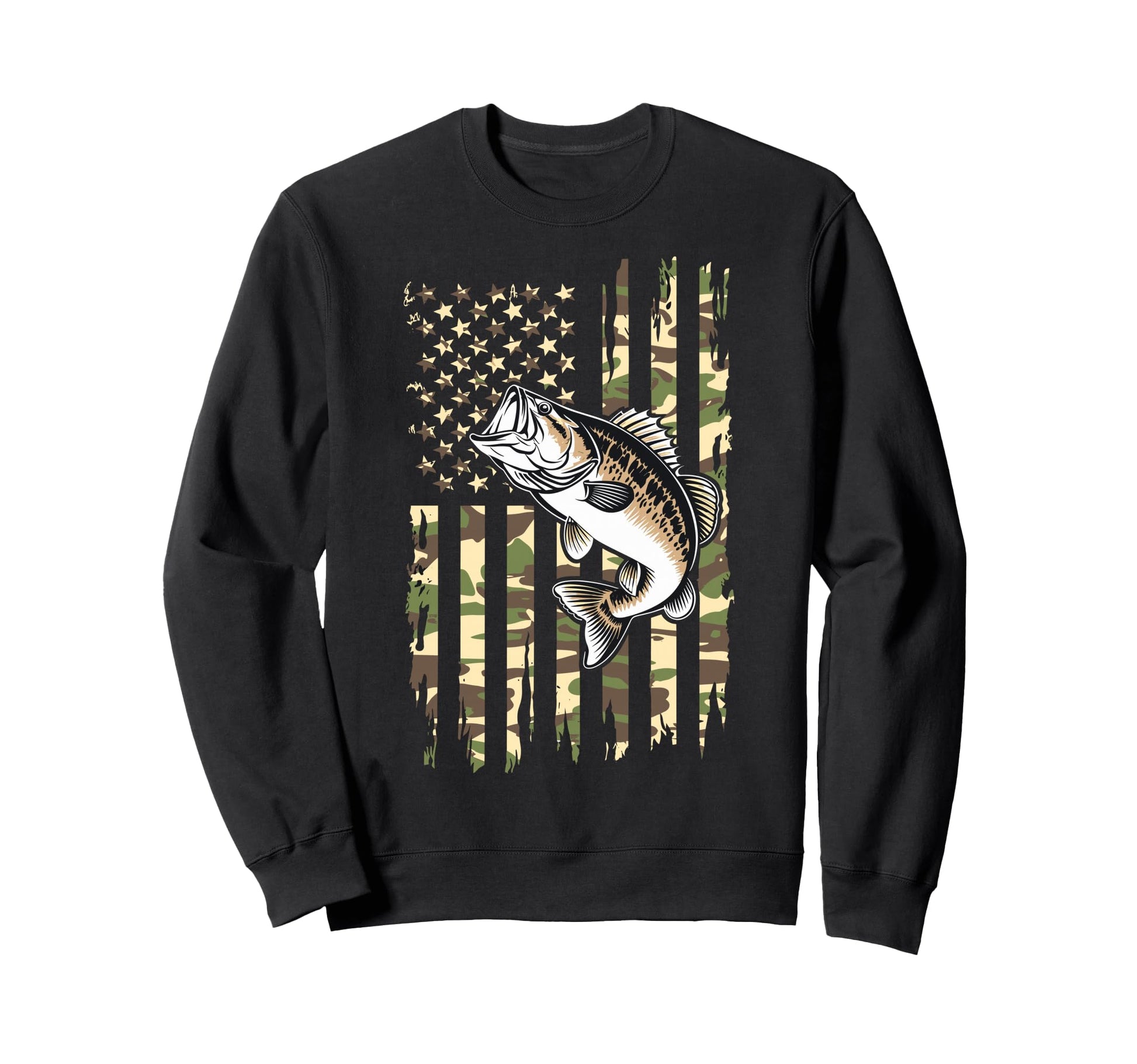 Us Camouflage Flag Fishing Lover Sweatshirt - Trendy Graphic for Adults - T-Shirt, Sweatshirt, Hoodie