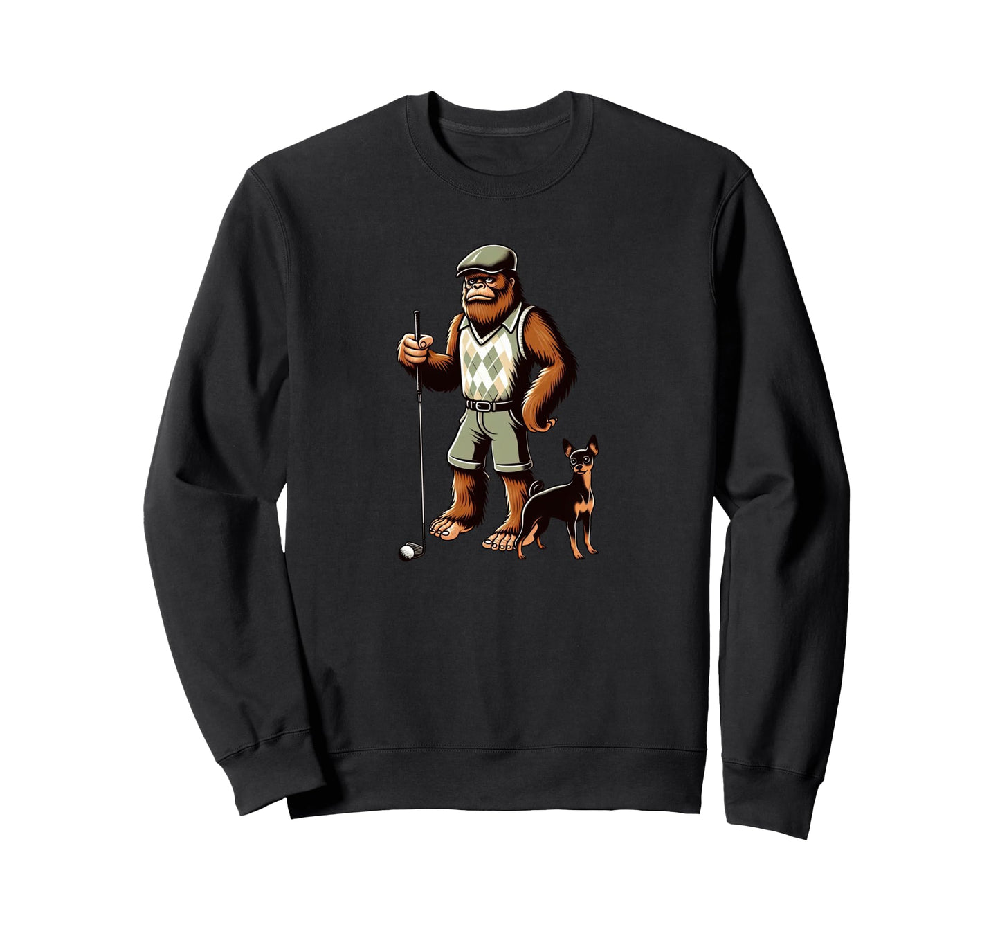 Miniature Pinscher Bigfoot Sasquatch Sweatshirt - Graphic Print Men Women - T-Shirt, Sweatshirt, Hoodie