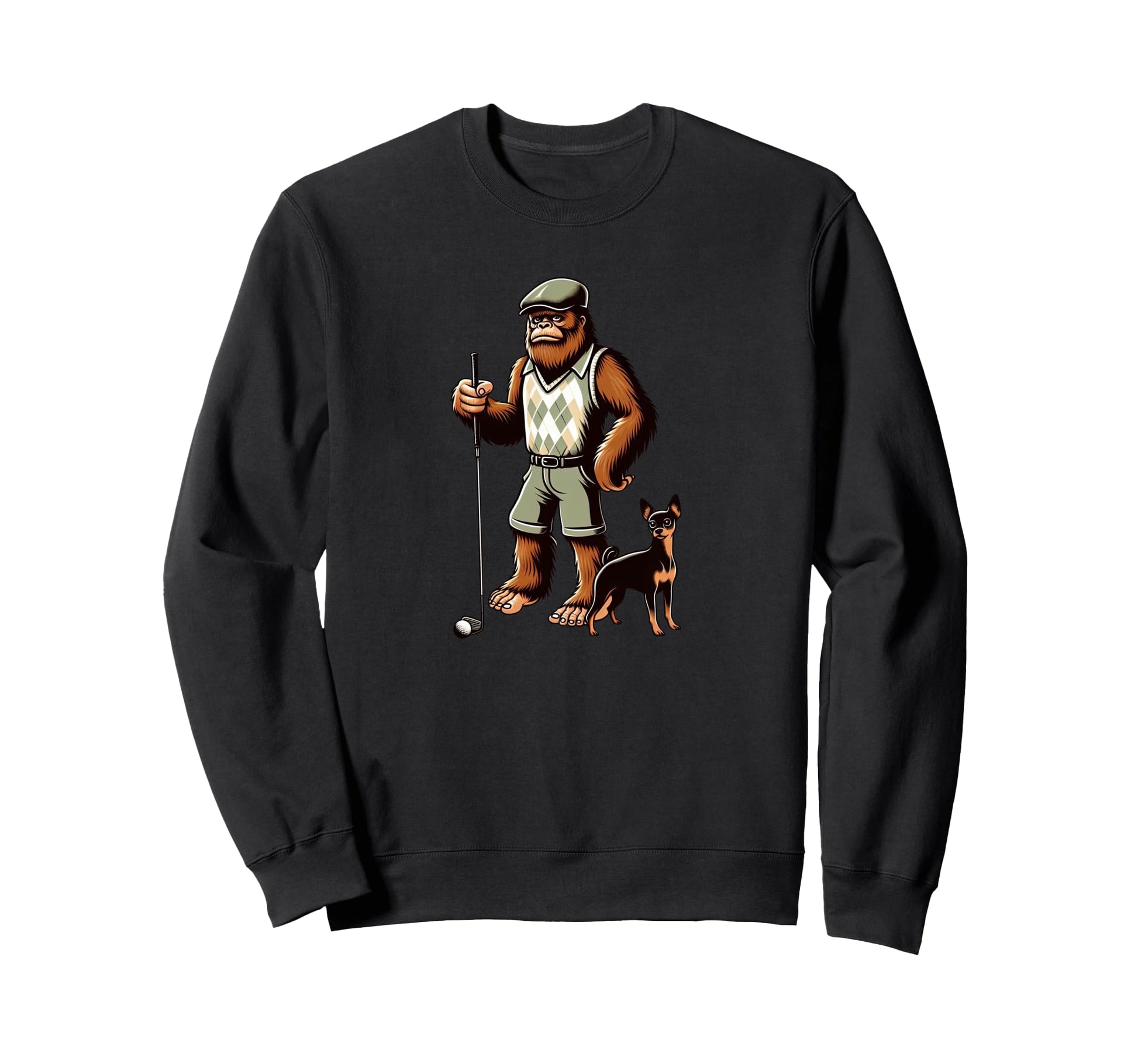 Miniature Pinscher Bigfoot Sasquatch Sweatshirt - Graphic Print Men Women - T-Shirt, Sweatshirt, Hoodie