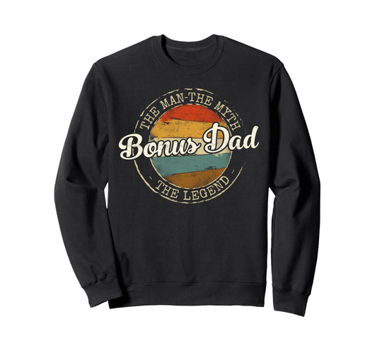 Bonus Dad Myth Legend Stamp Sweatshirt - Custom Art Print Men Women - T-Shirt, Sweatshirt, Hoodie