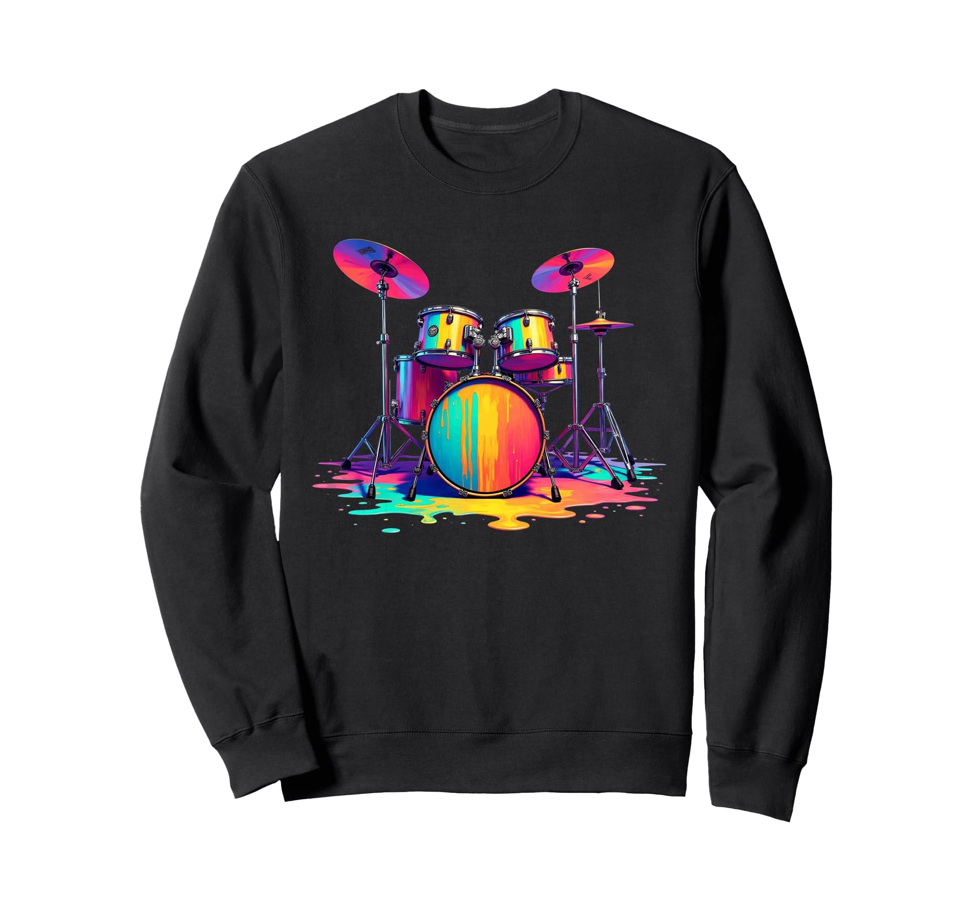 Pop Art Melting Drum Set Sweatshirt - Casual Everyday Wear Men Women - T-Shirt, Sweatshirt, Hoodie