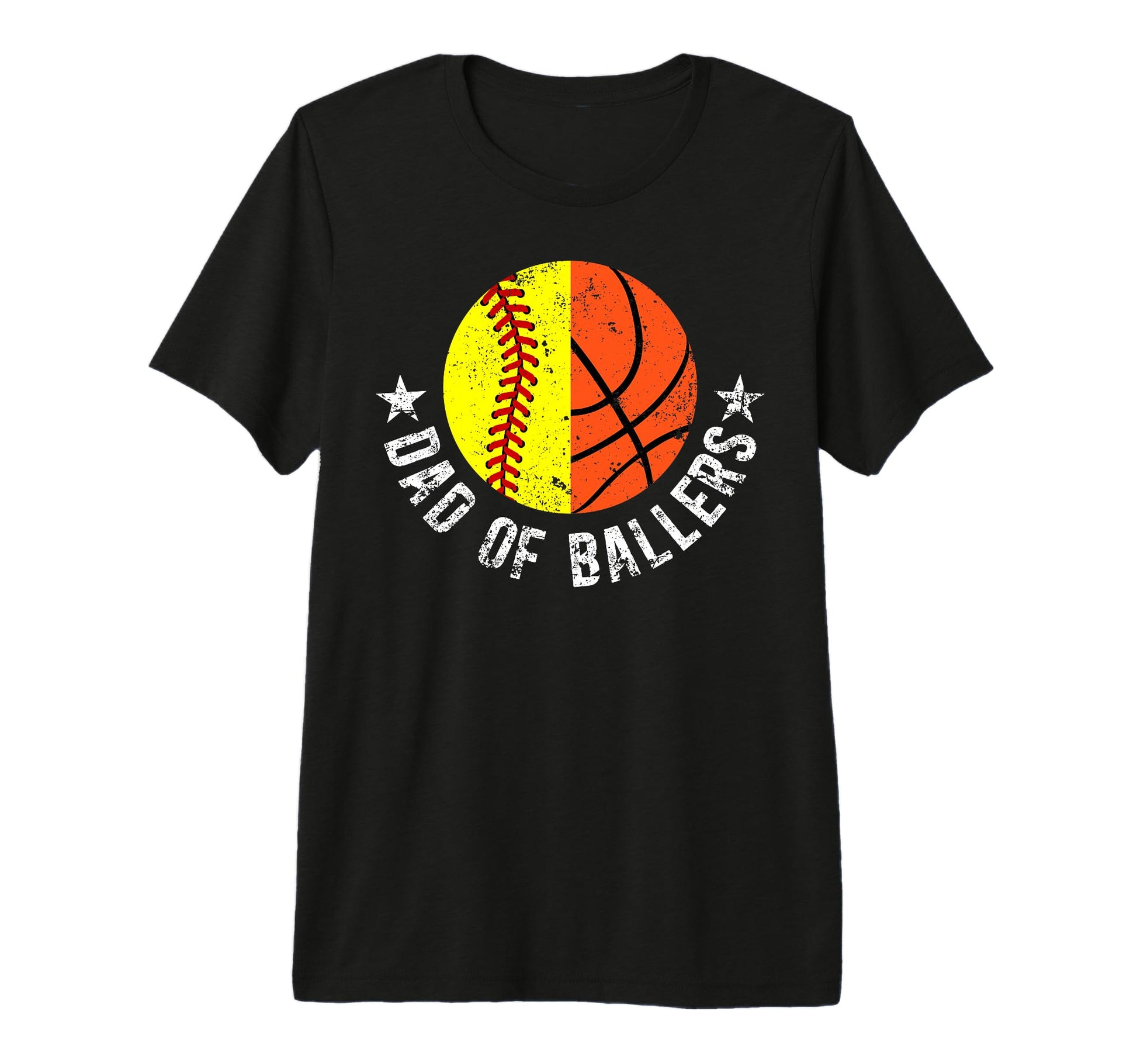 Mens Dad Ballers Softball Basketball T-Shirt - Trendy Graphic for Adults - T-Shirt, Sweatshirt, Hoodie