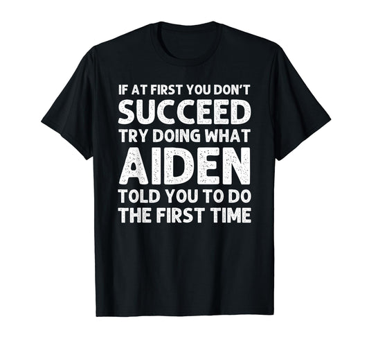 Aiden Gift Name Personalized Birthday T-Shirt - Minimalist Print Men Women - T-Shirt, Sweatshirt, Hoodie