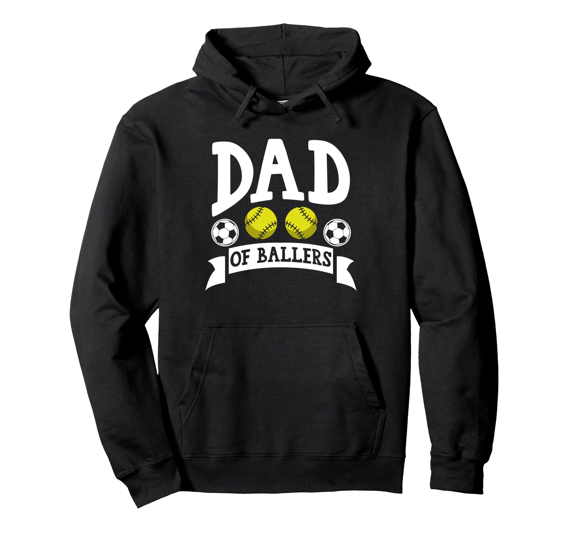 Dad Ballers Softball Hoodie - Fun Novelty Design Men Women - T-Shirt, Sweatshirt, Hoodie