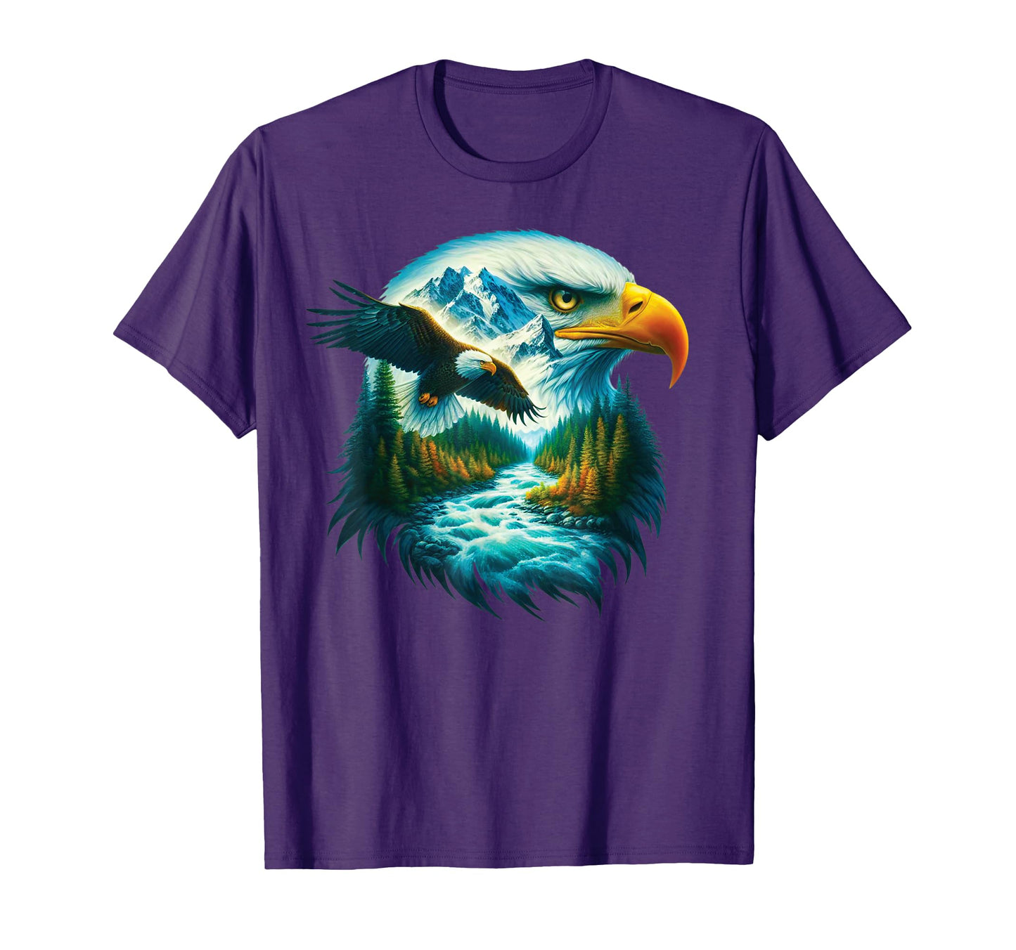 Eagle Wildlife Hiking Nature T-Shirt - Fun Novelty Design Men Women - T-Shirt, Sweatshirt, Hoodie