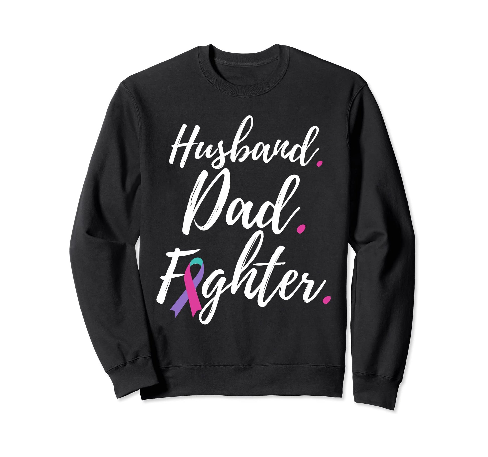 Husband Dad Fighter Thyroid Cancer Sweatshirt - Custom Art Print Unisex - T-Shirt, Sweatshirt, Hoodie