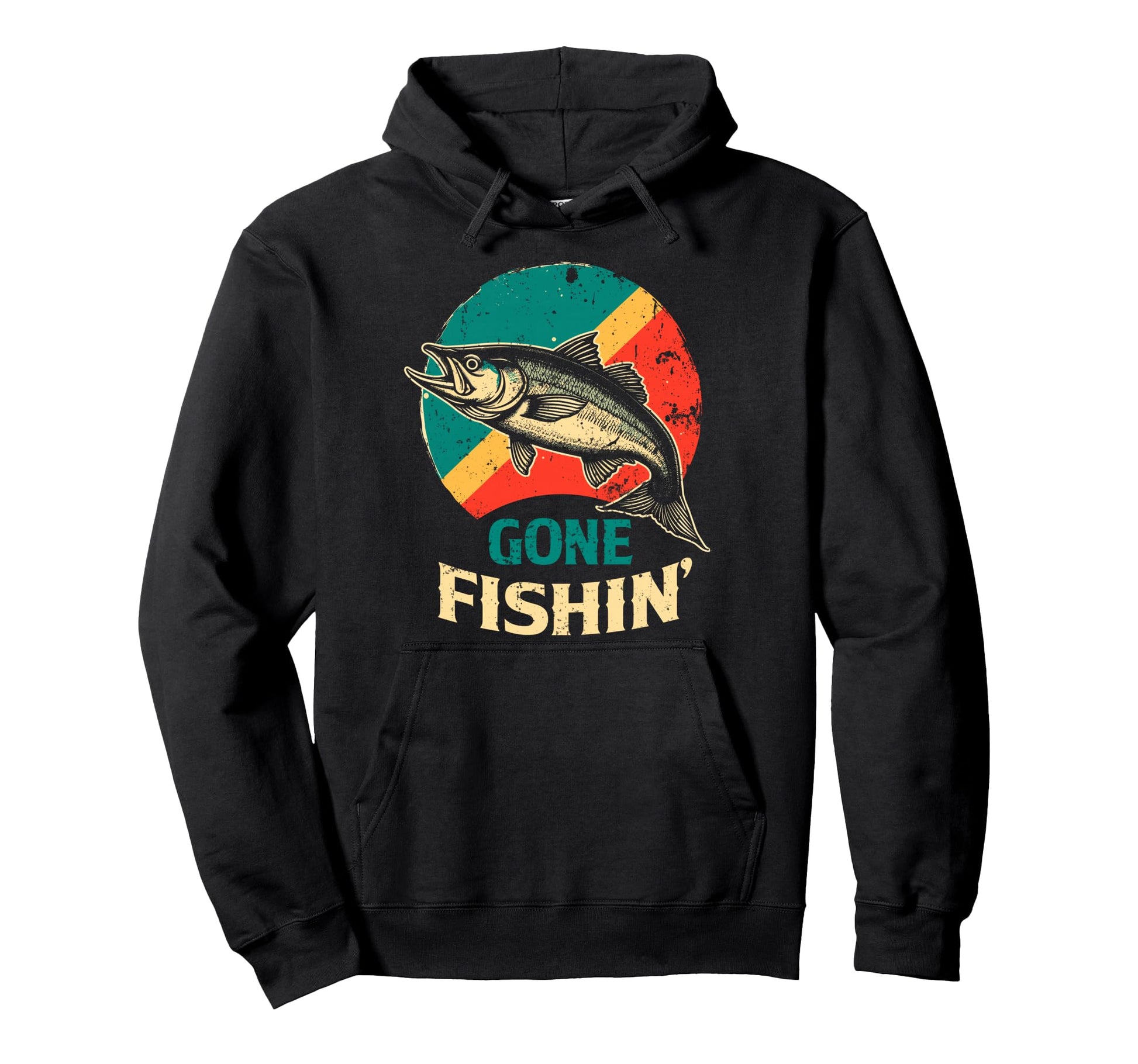 Bass Fisherman Gone Fishin Bass Fishing Hoodie - Unique Graphic Unisex - T-Shirt, Sweatshirt, Hoodie