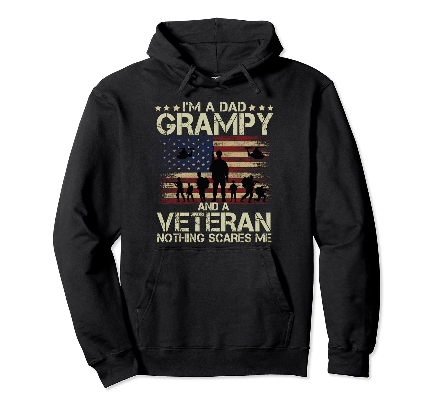 Dad Grampy Veteran American Flag Fathers Hoodie - Novelty Apparel Unisex - T-Shirt, Sweatshirt, Hoodie
