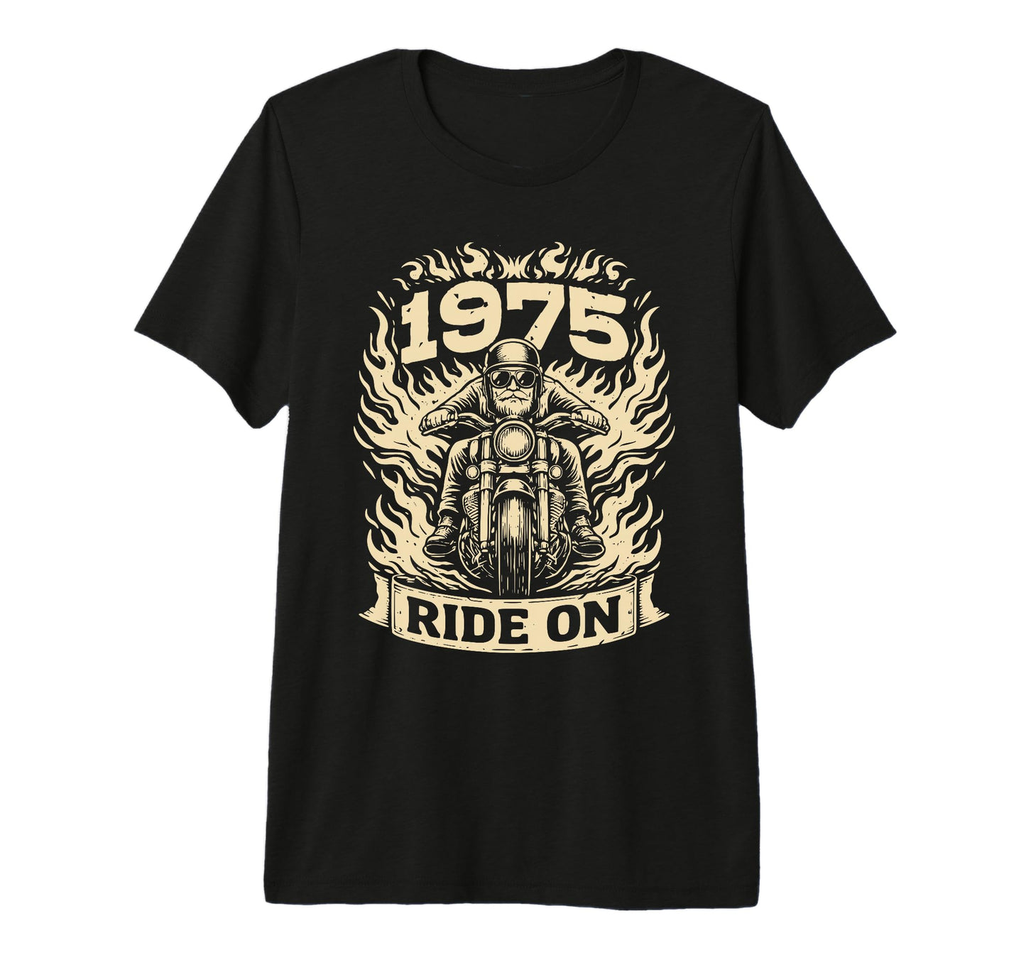 Mens Biker 1975 Ride Birthday T-Shirt - Fun Novelty Design for Adults - T-Shirt, Sweatshirt, Hoodie