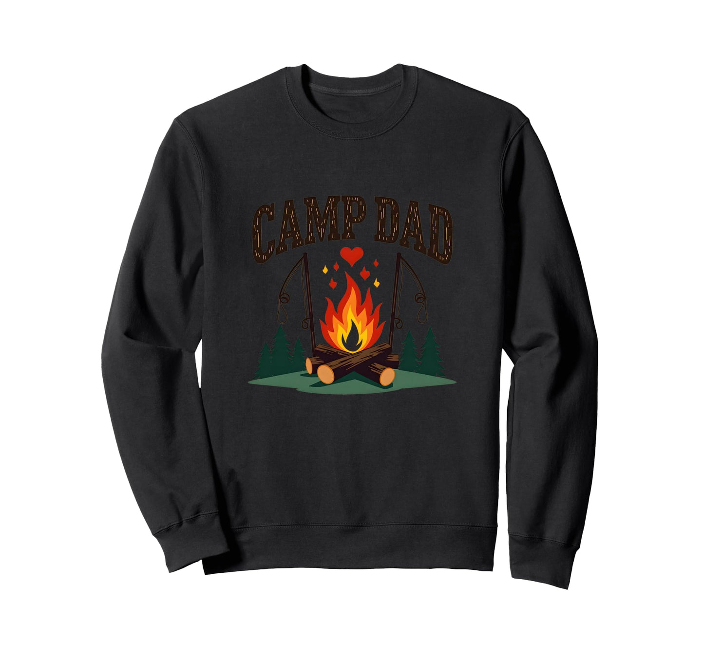 Camp Dad Outdoor Adventure Campfire Sweatshirt - Unique Graphic Unisex - T-Shirt, Sweatshirt, Hoodie
