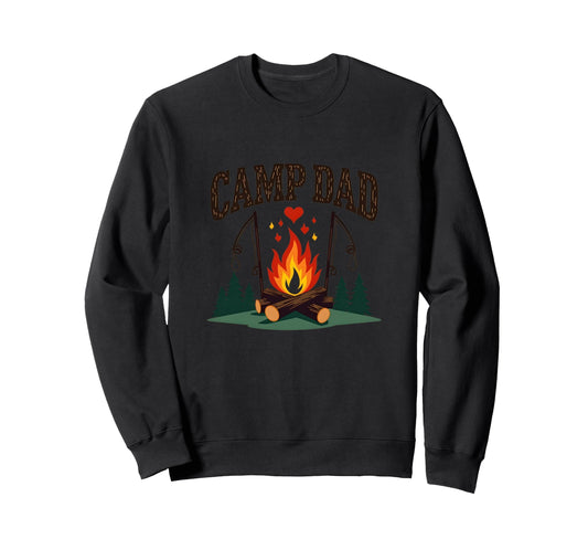 Camp Dad Outdoor Adventure Campfire Sweatshirt - Unique Graphic Unisex - T-Shirt, Sweatshirt, Hoodie
