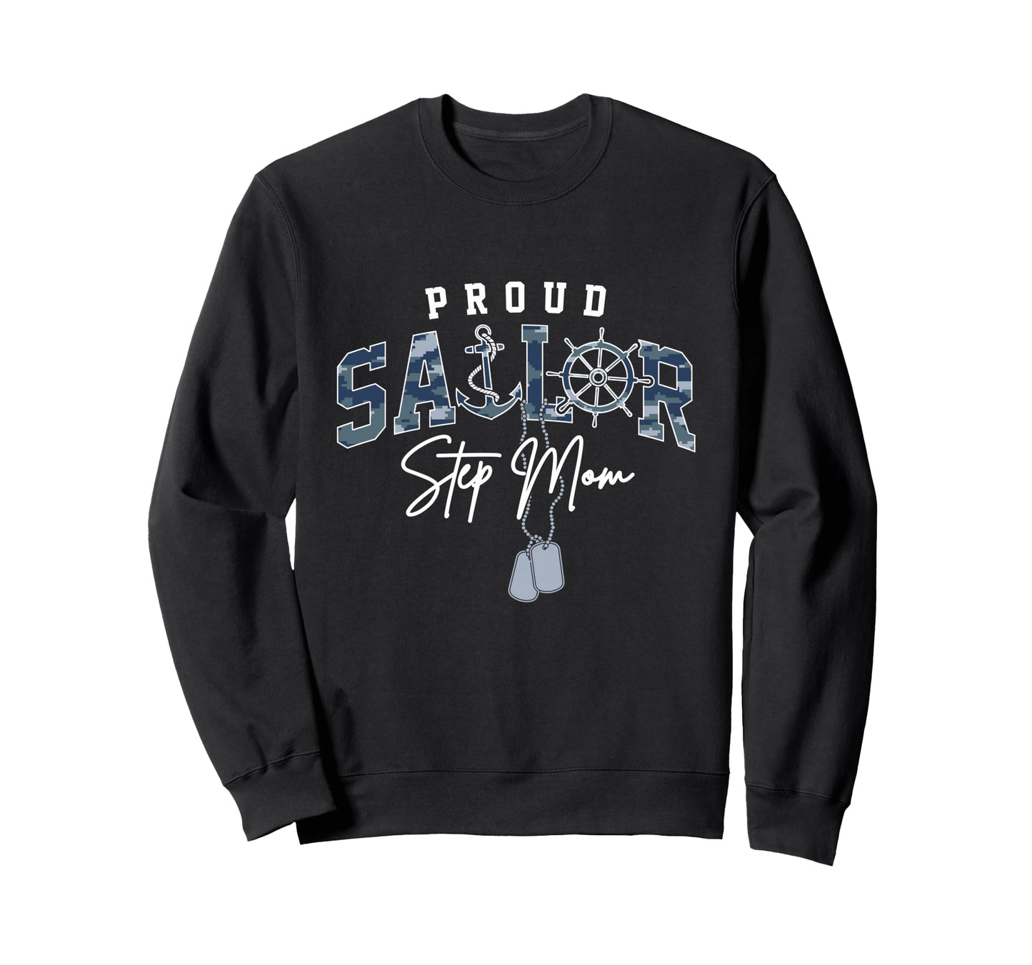 Proud Sailor Step Mom Us Naval Sweatshirt - Minimalist Print Unisex - T-Shirt, Sweatshirt, Hoodie