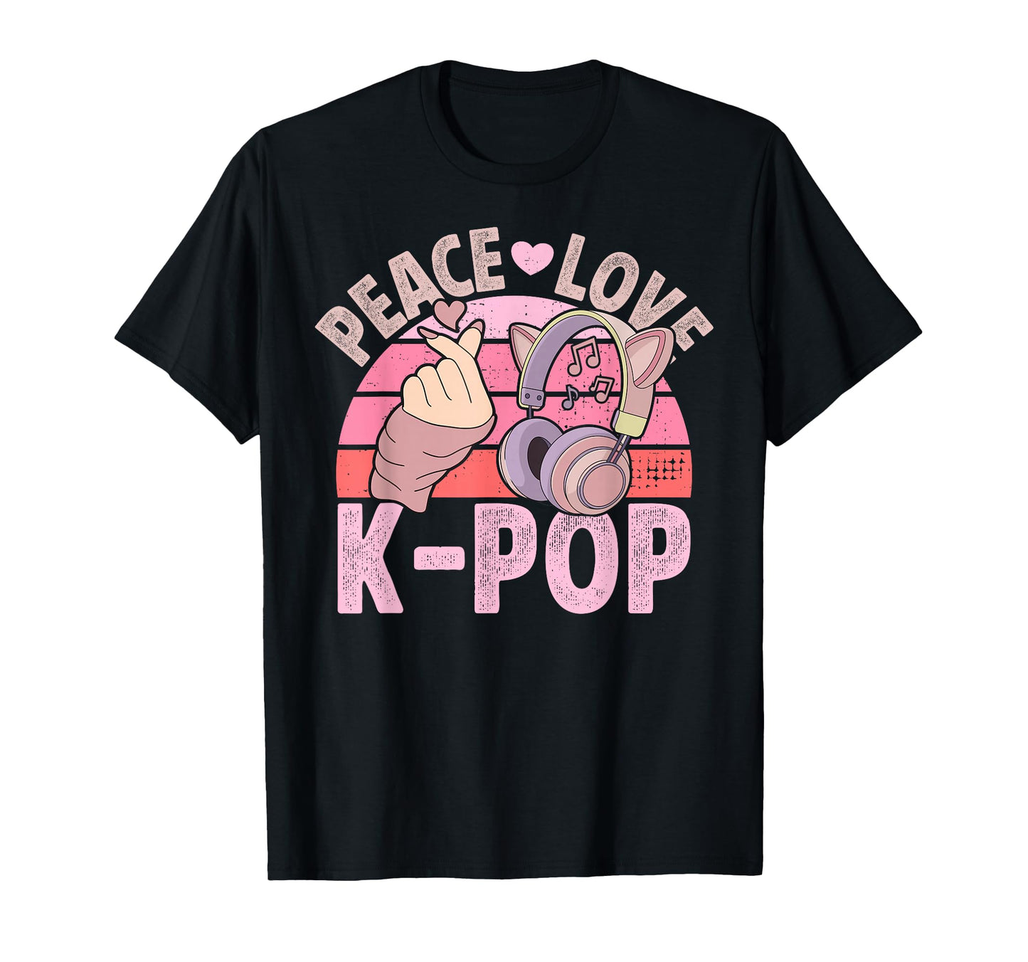 Headset Kpop Peace Love K Pop Heart K T-Shirt - Unique Graphic Men Women - T-Shirt, Sweatshirt, Hoodie