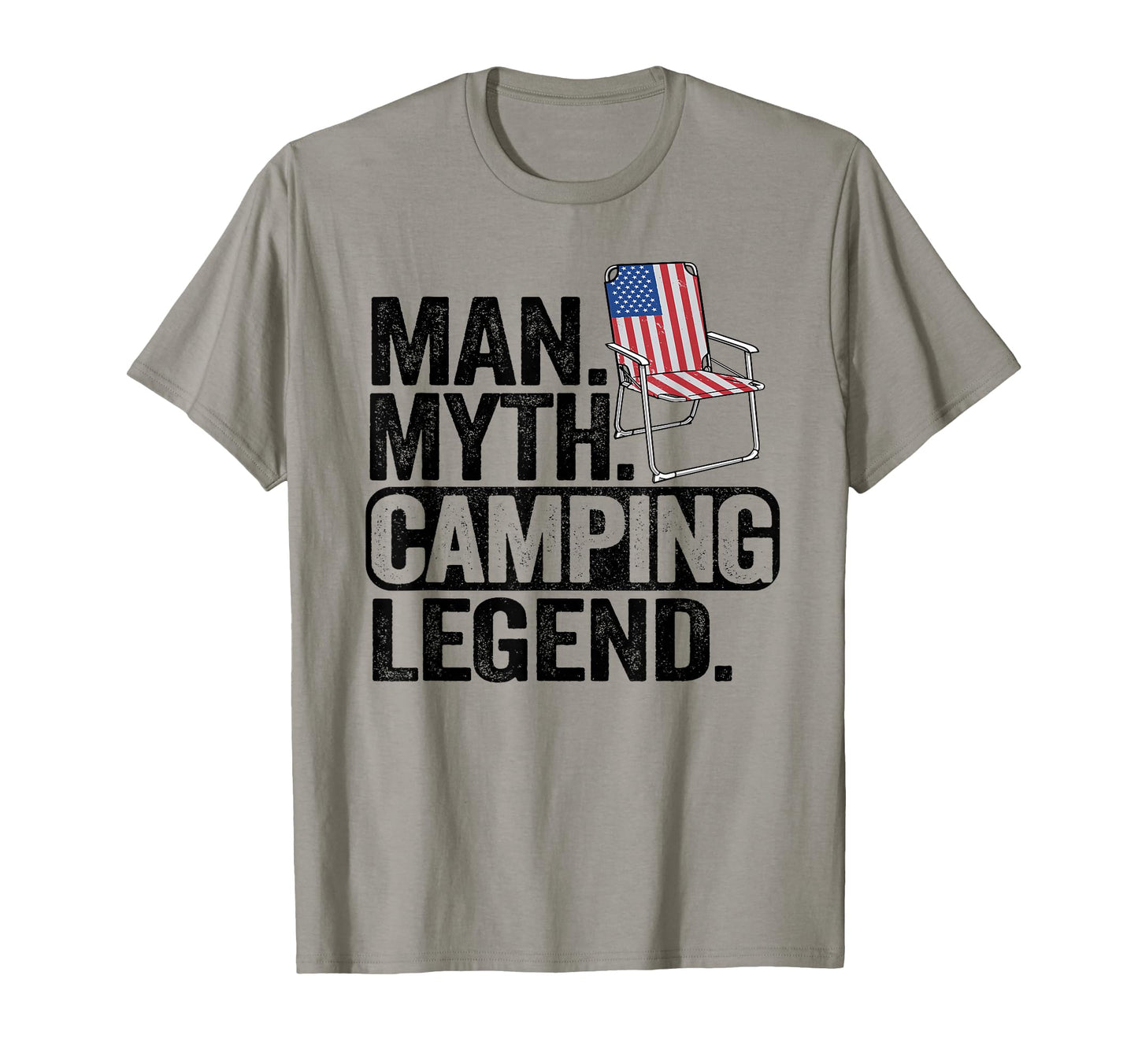 Myth Camping Legend Us American Flag T-Shirt - Casual Everyday Wear Unisex - T-Shirt, Sweatshirt, Hoodie