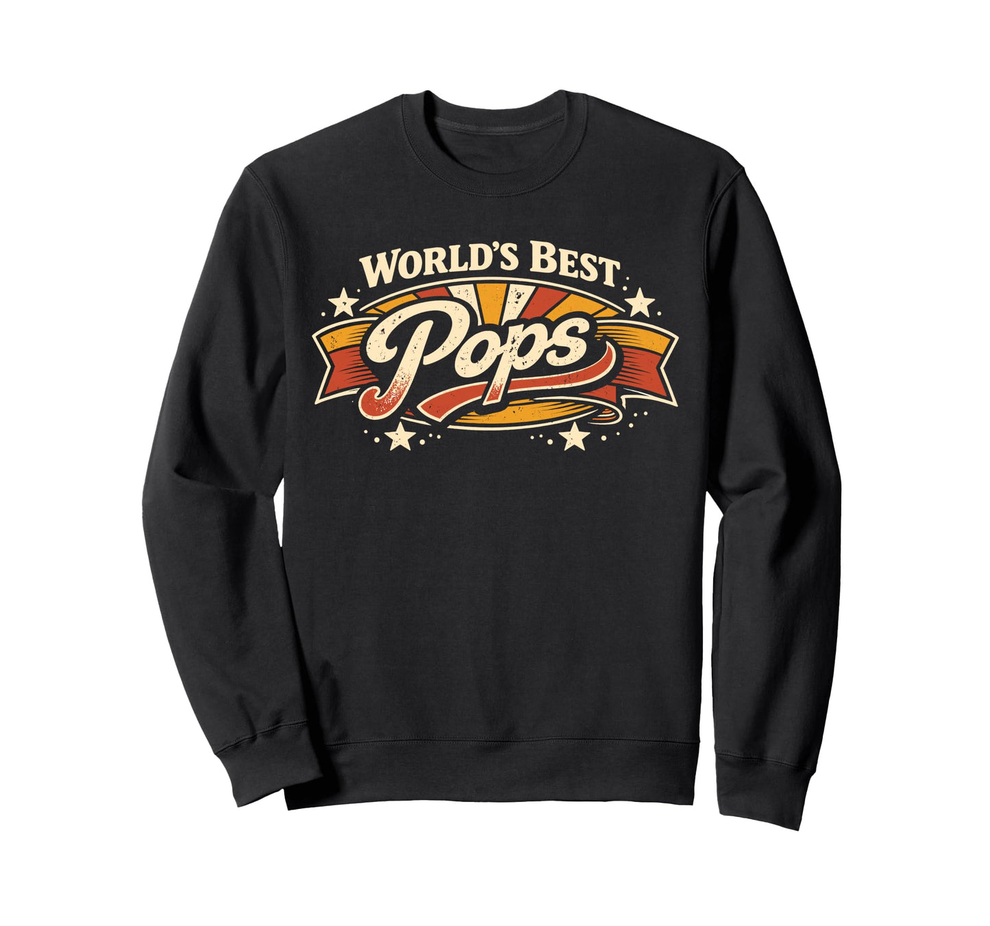 Worlds Best Pops Grandpa Sweatshirt - Novelty Apparel Unisex - T-Shirt, Sweatshirt, Hoodie