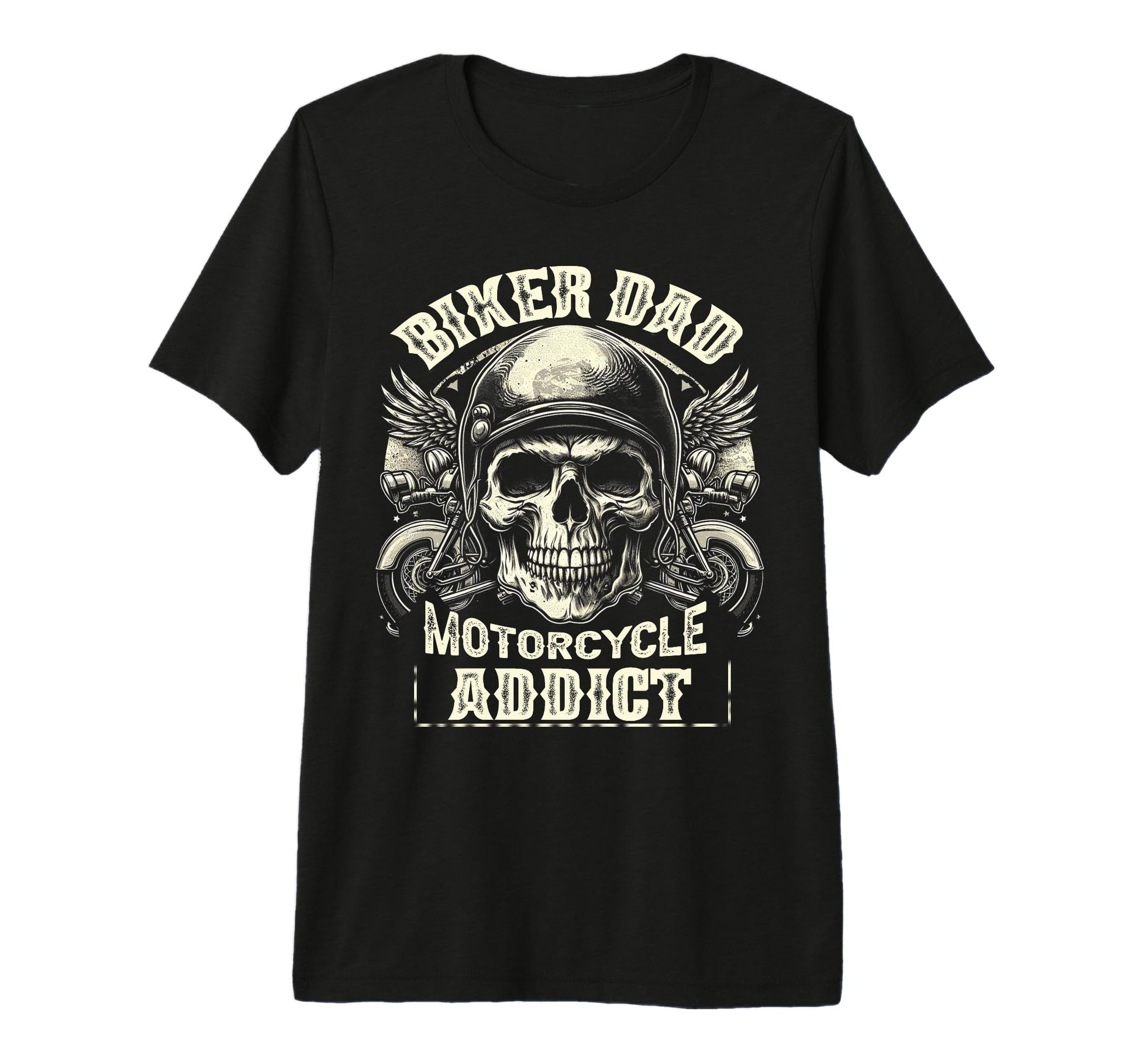 Biker Dad Motorcycle Addict Dad T-Shirt - Fun Novelty Design for Adults - T-Shirt, Sweatshirt, Hoodie