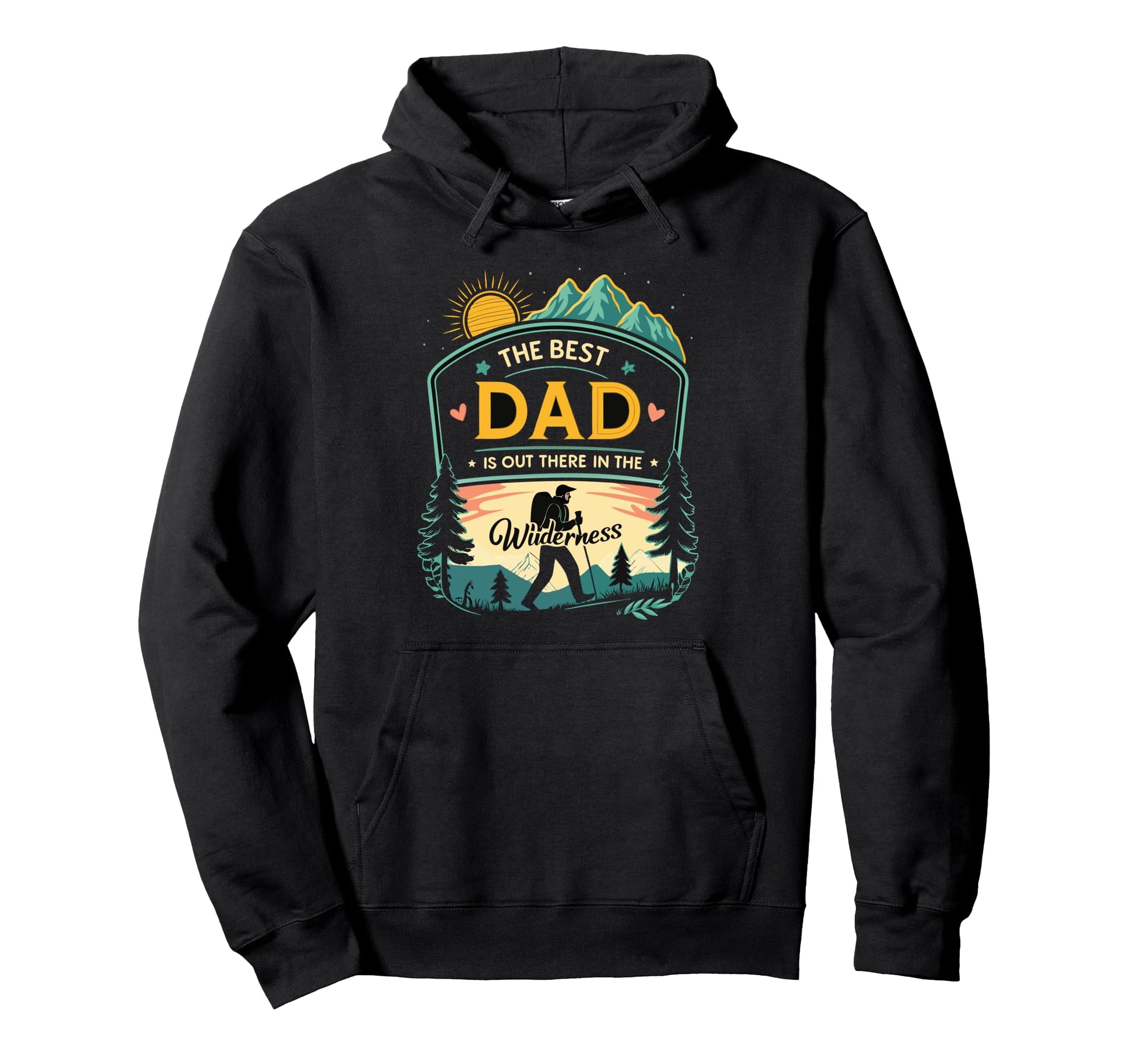 Campfire Adventure Best Dad Hiking Dad Hoodie - Minimalist Print Men Women - T-Shirt, Sweatshirt, Hoodie