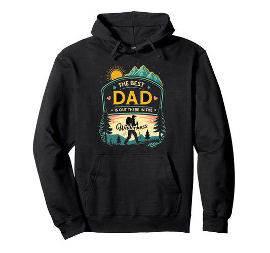 Campfire Adventure Best Dad Hiking Dad Hoodie - Minimalist Print Men Women - T-Shirt, Sweatshirt, Hoodie