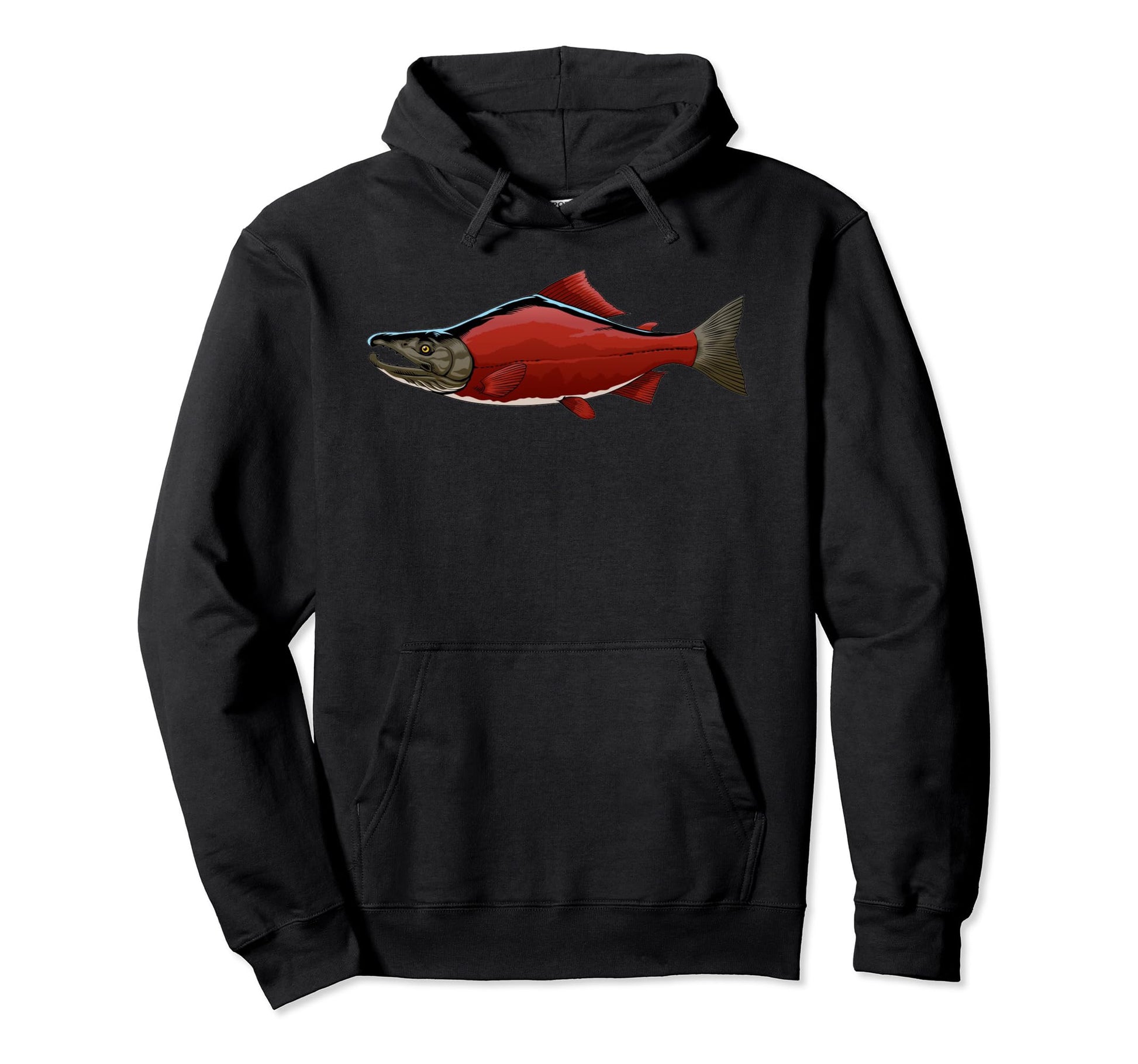 Salmon Fishing Nature Outdoor Hike Hoodie - Novelty Apparel for Adults - T-Shirt, Sweatshirt, Hoodie
