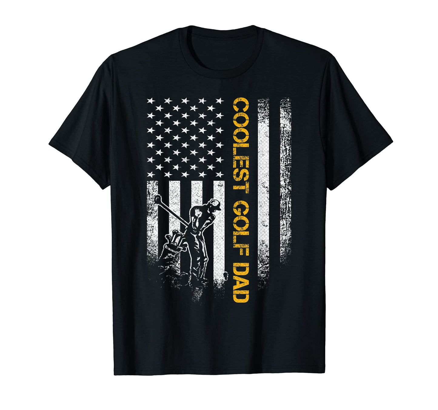 Usa American Flag Coolest Golf Dad T-Shirt - Custom Art Print Unisex - T-Shirt, Sweatshirt, Hoodie