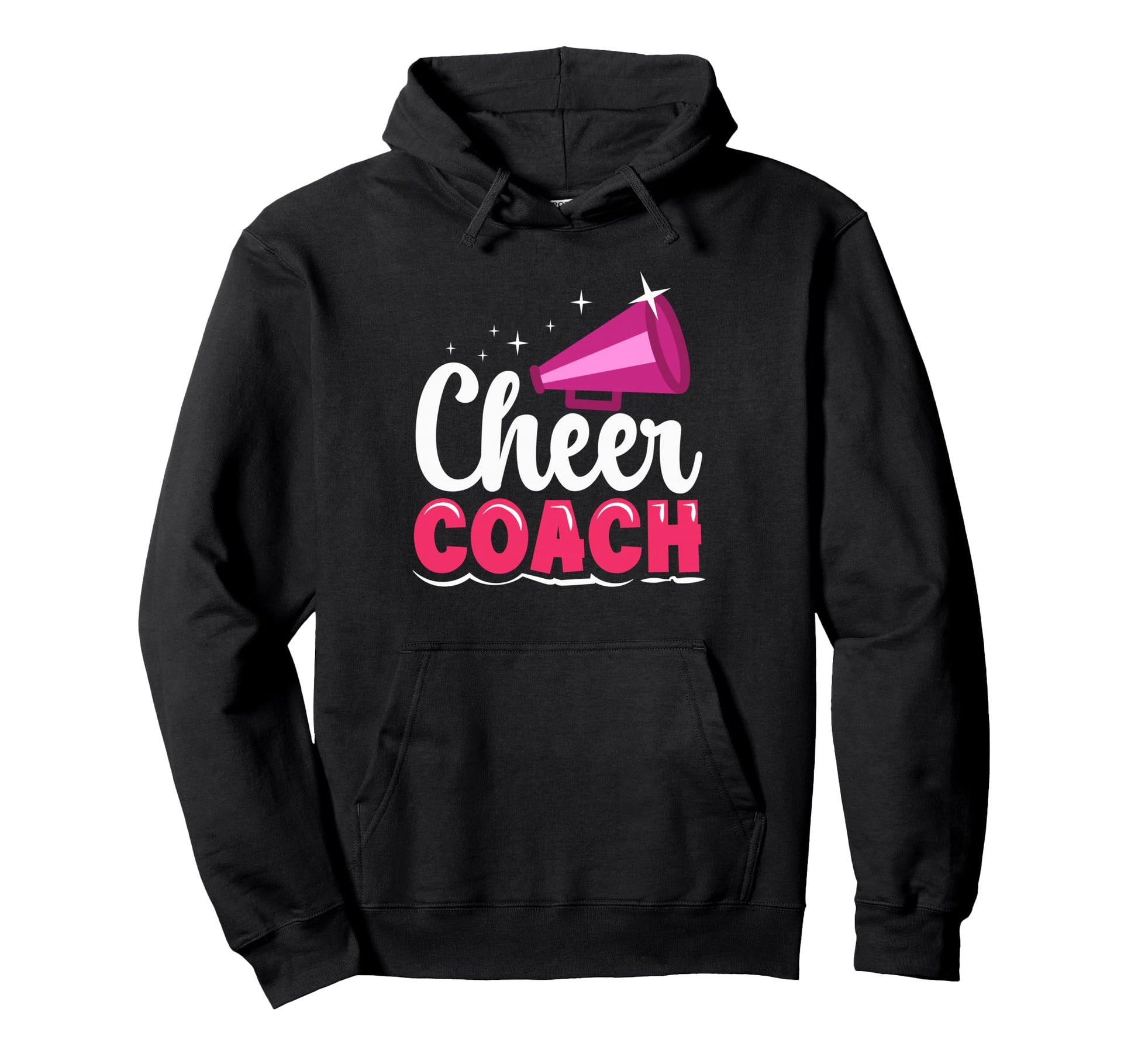 Womens Cheer Coach Megaphone Distressed Hoodie - Minimalist Print Men Women - T-Shirt, Sweatshirt, Hoodie