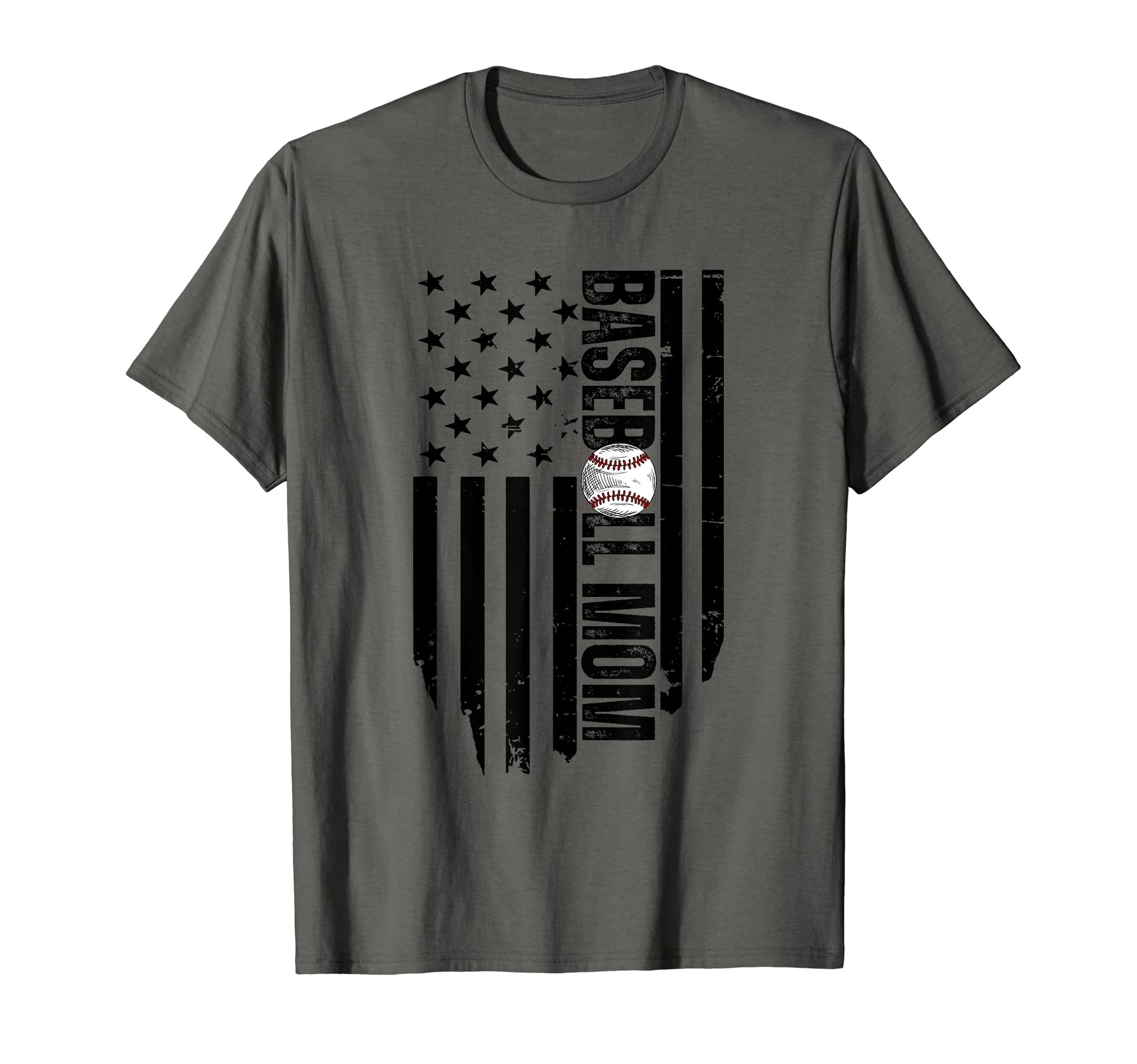 Baseball Mom Usa Flag Baseball Mama T-Shirt - Custom Art Print Men Women - T-Shirt, Sweatshirt, Hoodie