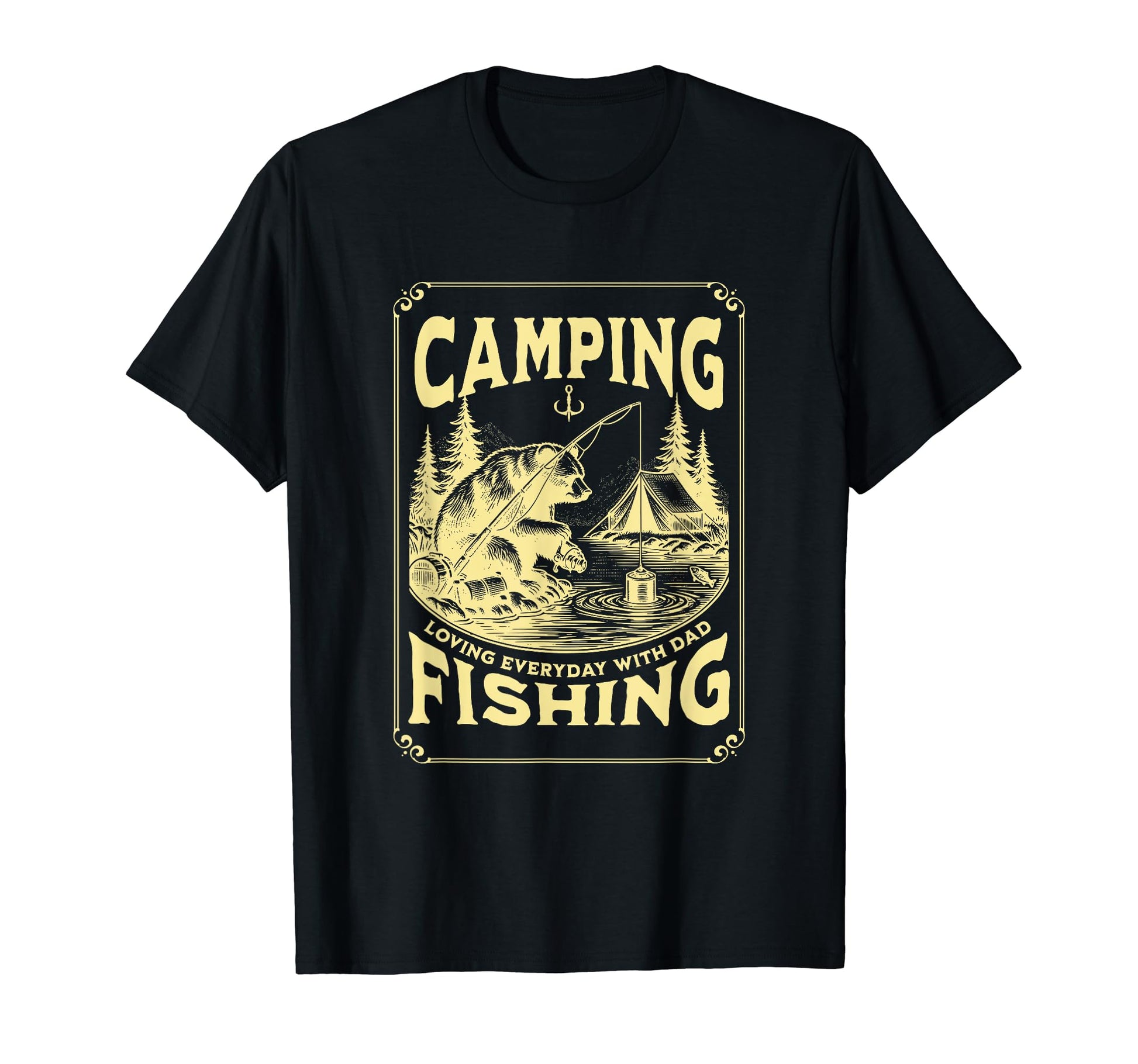 Fathers Day Fishing And Camping Loving T-Shirt - Graphic Print for Adults - T-Shirt, Sweatshirt, Hoodie