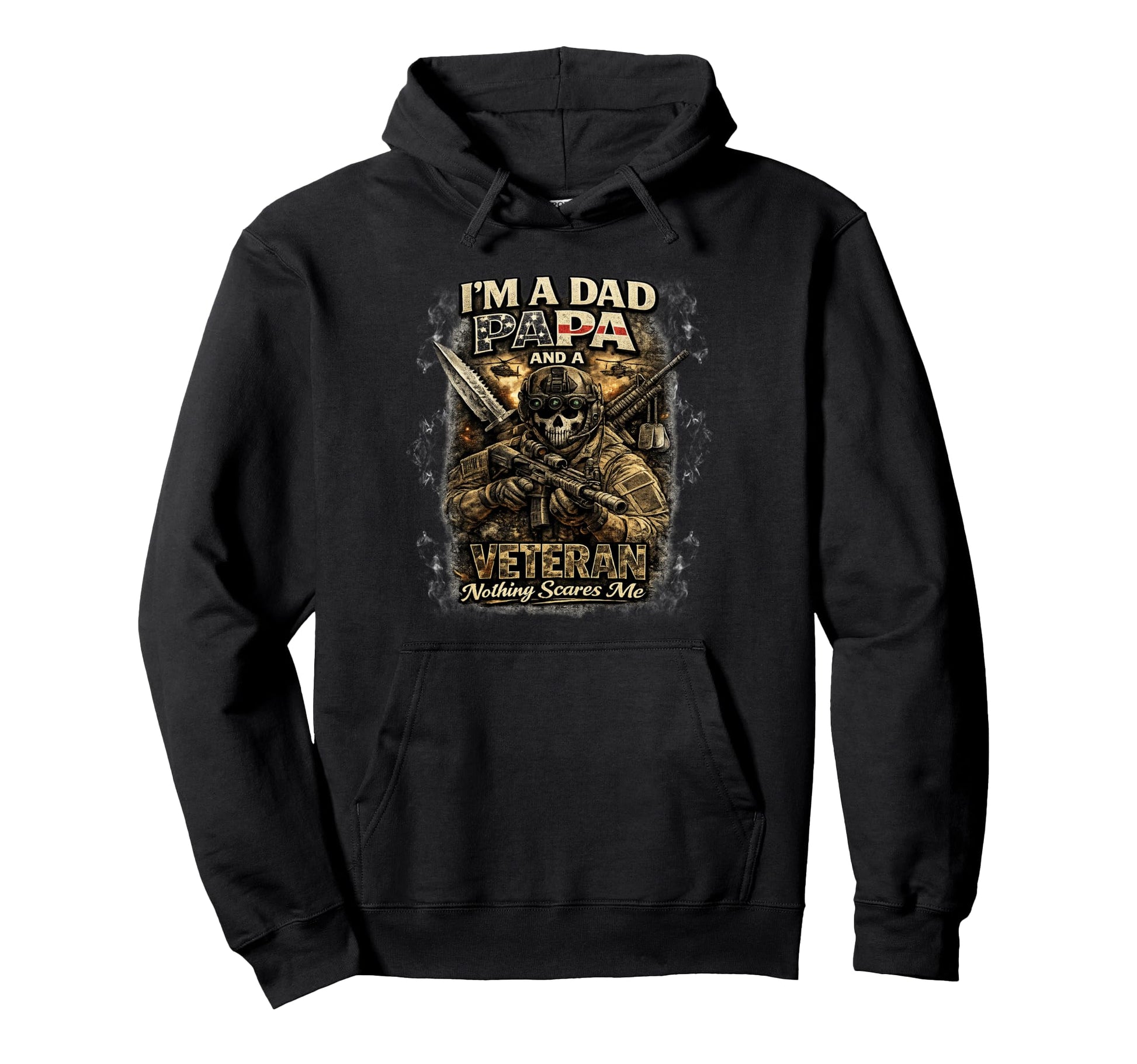 Im Dad Papa And Veteran Us Flag Veterans Hoodie - Minimalist Print Unisex - T-Shirt, Sweatshirt, Hoodie