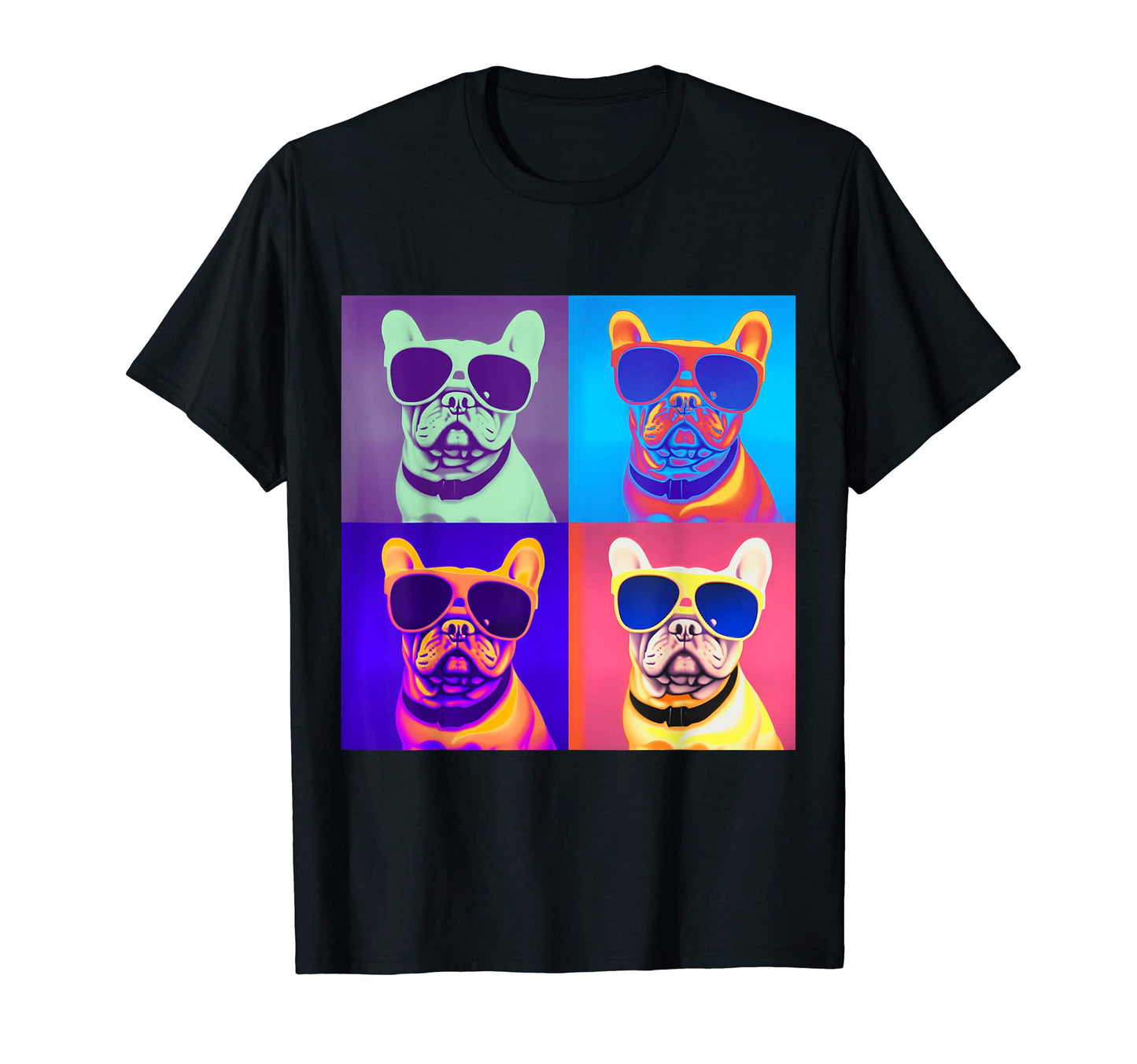 Looking French Bulldog Wearing T-Shirt - Unique Graphic Men Women - T-Shirt, Sweatshirt, Hoodie