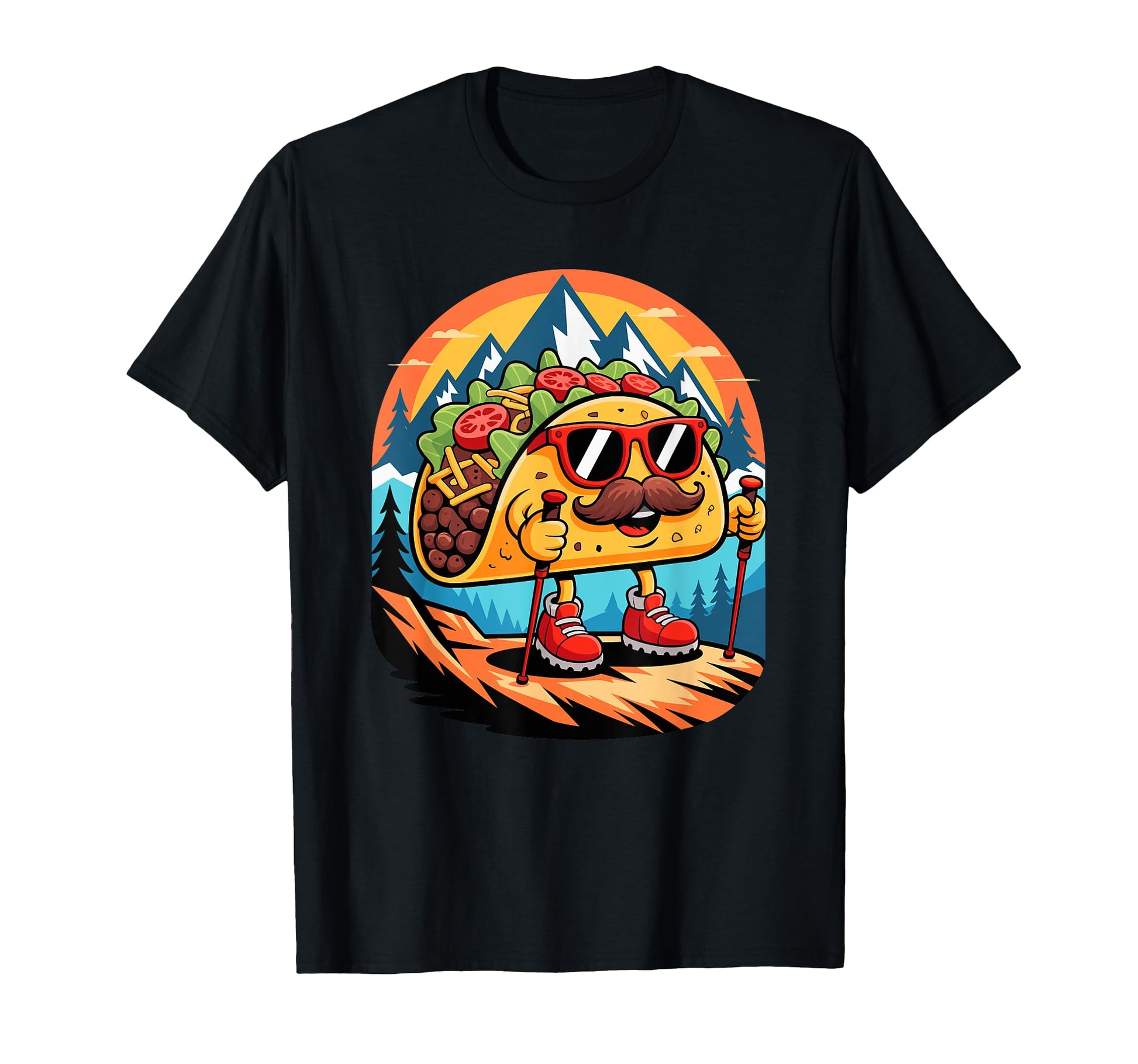 Hiker Taco Dad Mexican Food Tacos Hiking T-Shirt - Unique Graphic Unisex - T-Shirt, Sweatshirt, Hoodie