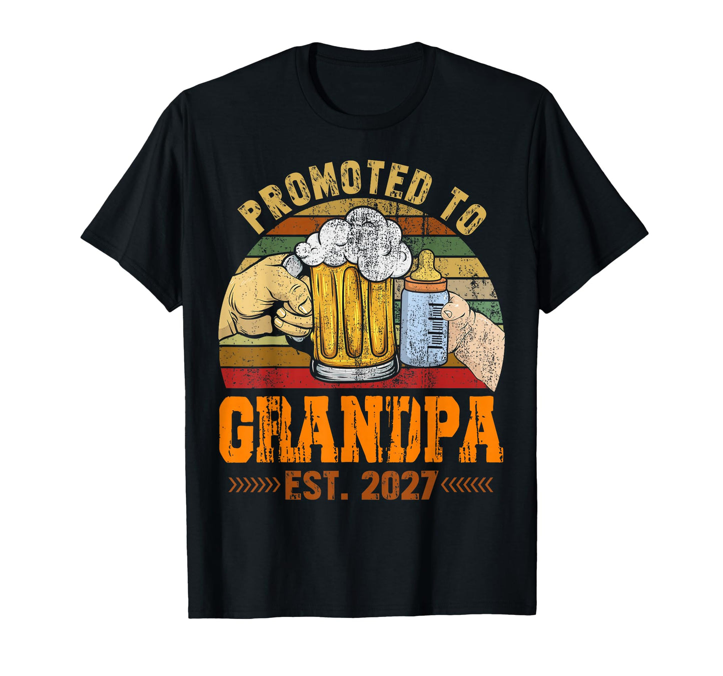 Promoted To Grandpa Est 2027 New T-Shirt - Casual Everyday Wear for Adults - T-Shirt, Sweatshirt, Hoodie