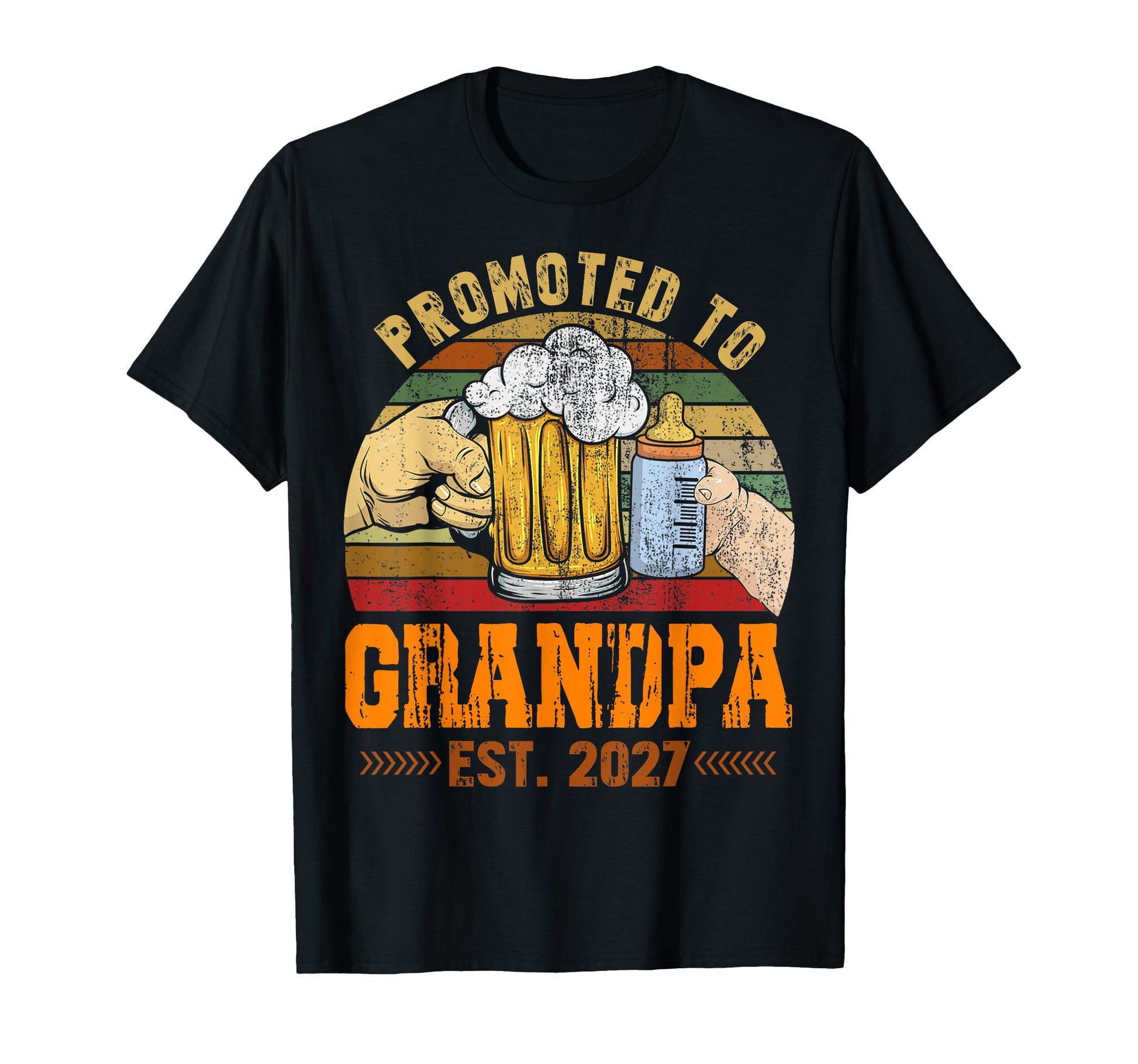 Promoted To Grandpa Est 2027 New T-Shirt - Casual Everyday Wear for Adults - T-Shirt, Sweatshirt, Hoodie