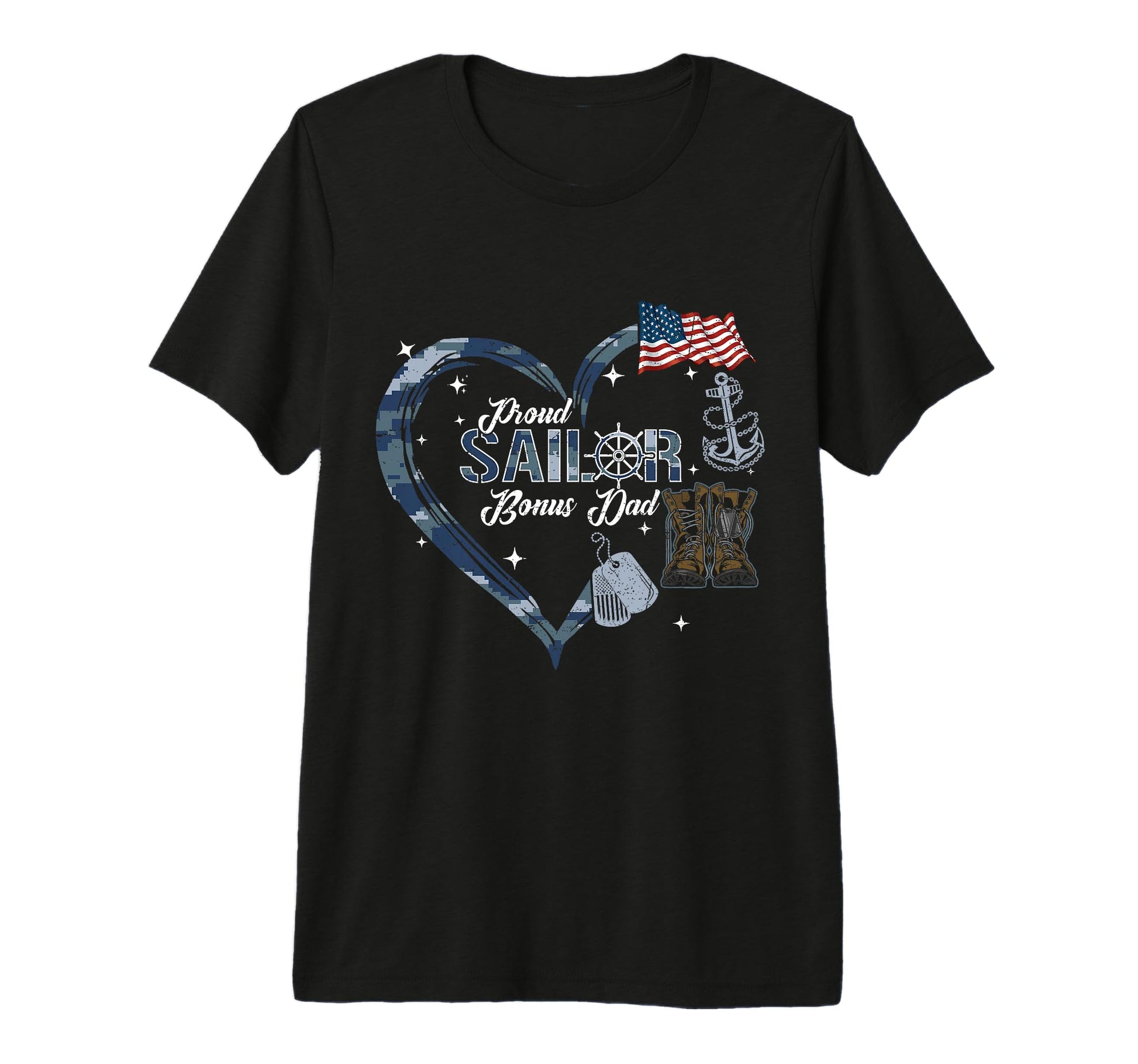Proud Sailor Bonus Dad Anchor T-Shirt - Casual Everyday Wear for Adults - T-Shirt, Sweatshirt, Hoodie
