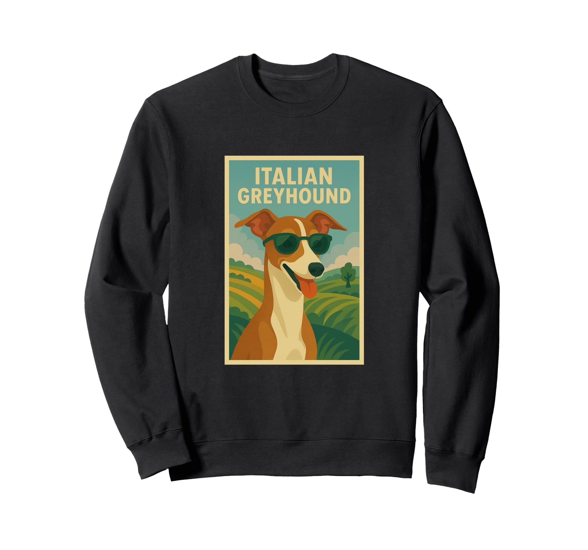 Italian Greyhound Dog Art Sweatshirt - Custom Art Print for Adults - T-Shirt, Sweatshirt, Hoodie