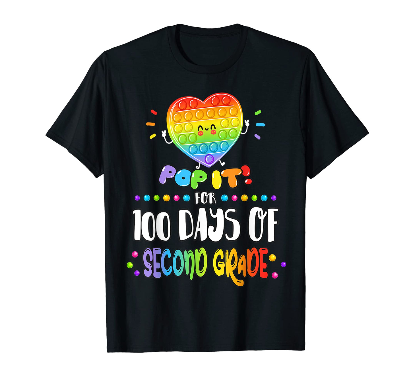 Happy 100Th Day Second Grade Fidget T-Shirt - Minimalist Print for Adults - T-Shirt, Sweatshirt, Hoodie