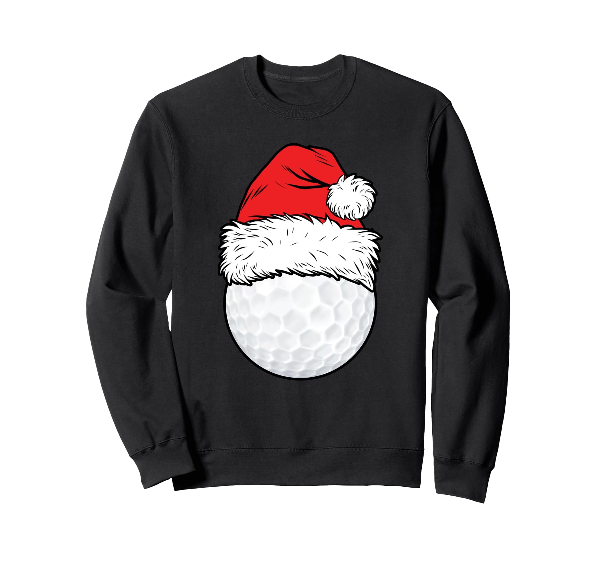 Golf Ball Santa Hat Matching Family Sweatshirt - Novelty Apparel Men Women - T-Shirt, Sweatshirt, Hoodie