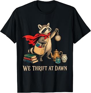 We Thrift At Dawn Thrifting Lover Medieval Raccoon T-Shirt Unisex T-shirt, Sweatshirt, Hoodie, Long Sleeve Tee - T-Shirt, Sweatshirt, Hoodie