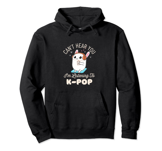 Cant Hear You Im Listening Kpop Rabbit Hoodie - Custom Art Print Men Women - T-Shirt, Sweatshirt, Hoodie